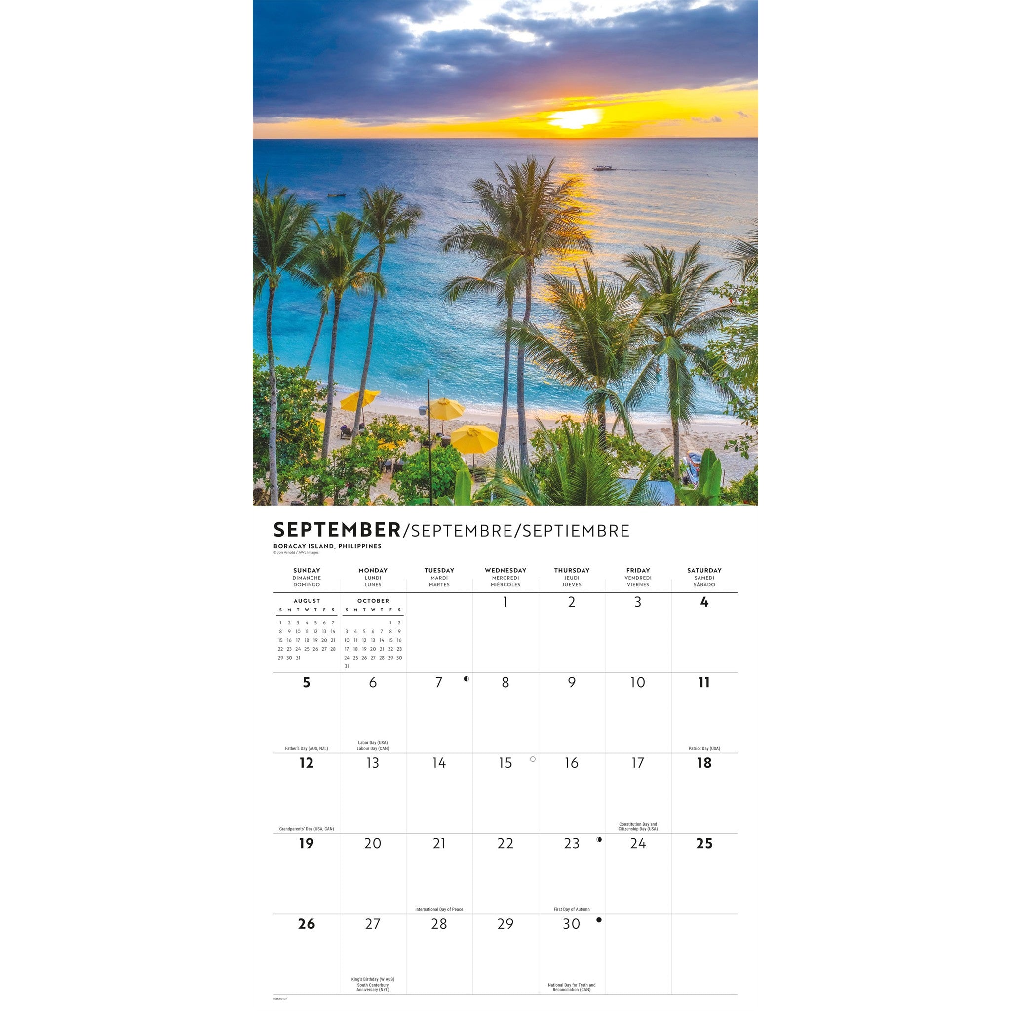 Calendrier mural Île Paradis 2027