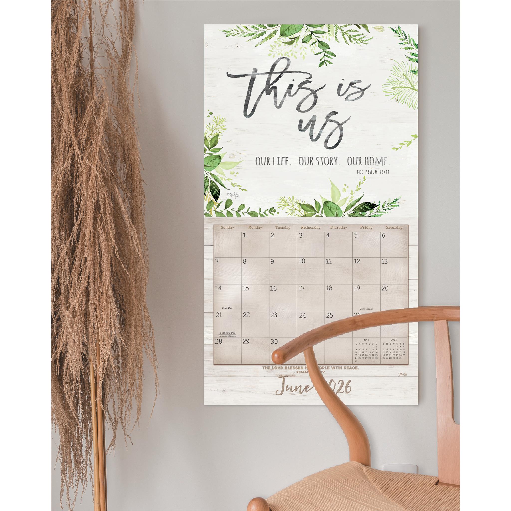 Calendrier mural de luxe Foi et Famille 2026 - Disponible uniquement en ligne