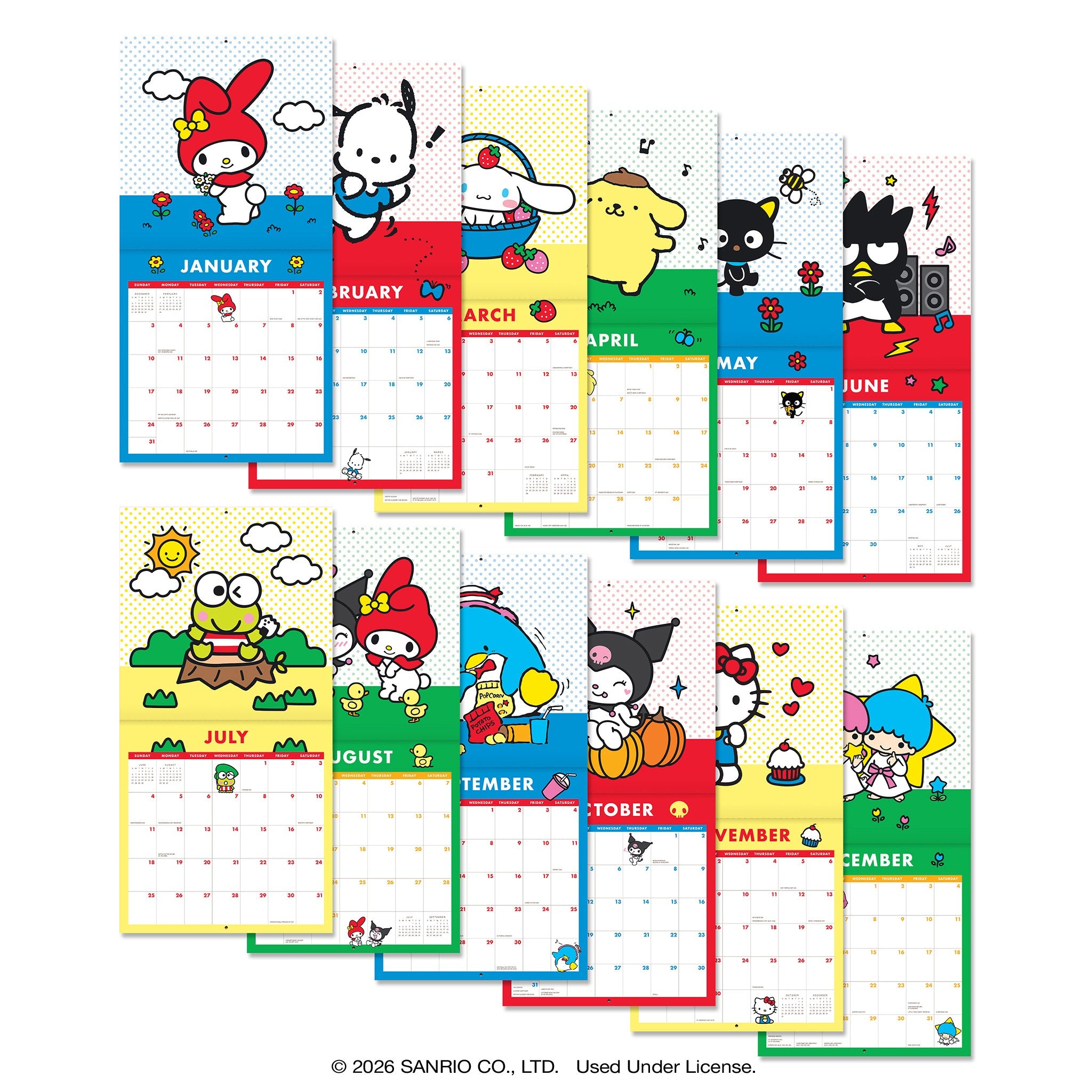 Hello Kitty and Friends Retro 2027 Wall Calendar