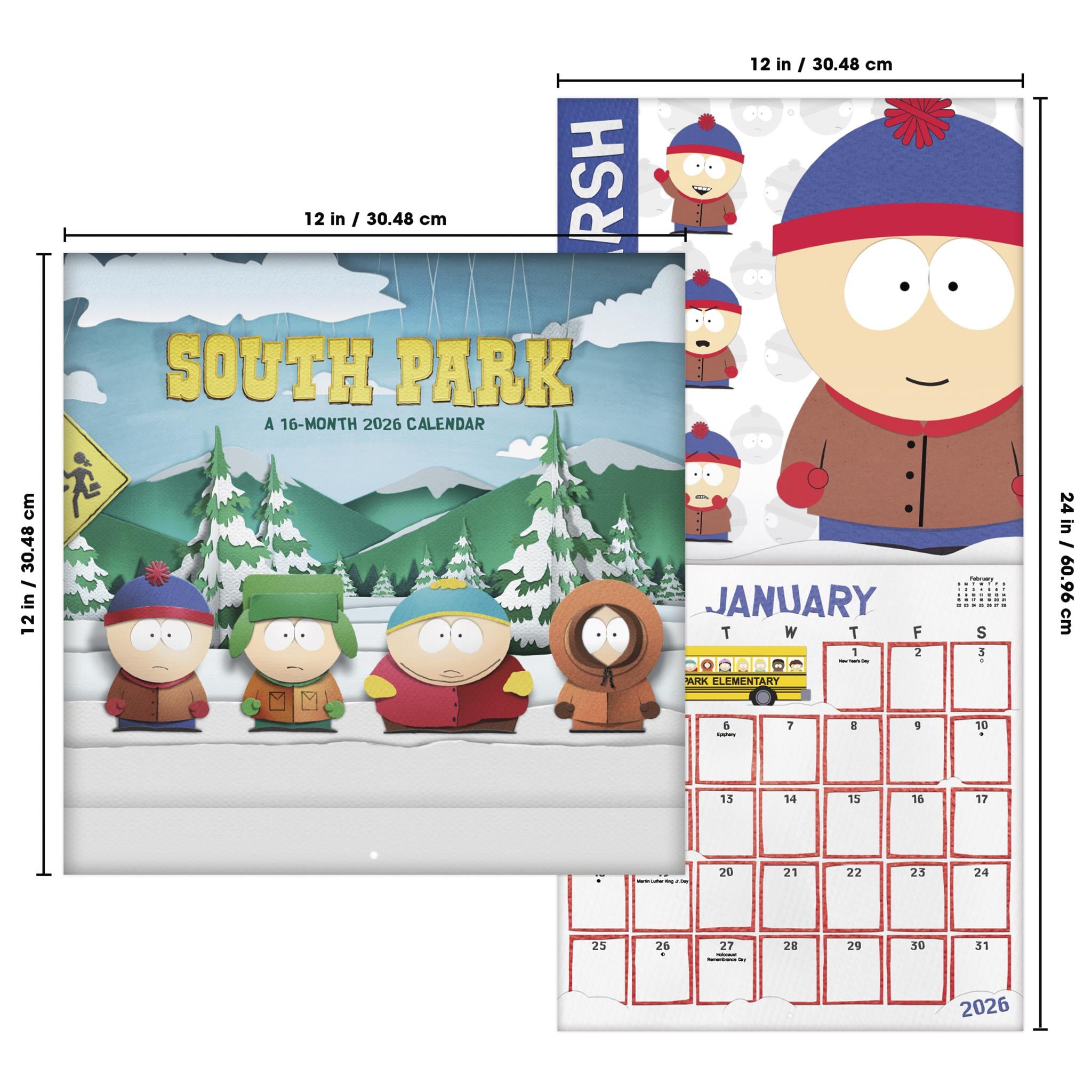 Calendrier mural South Park 2026