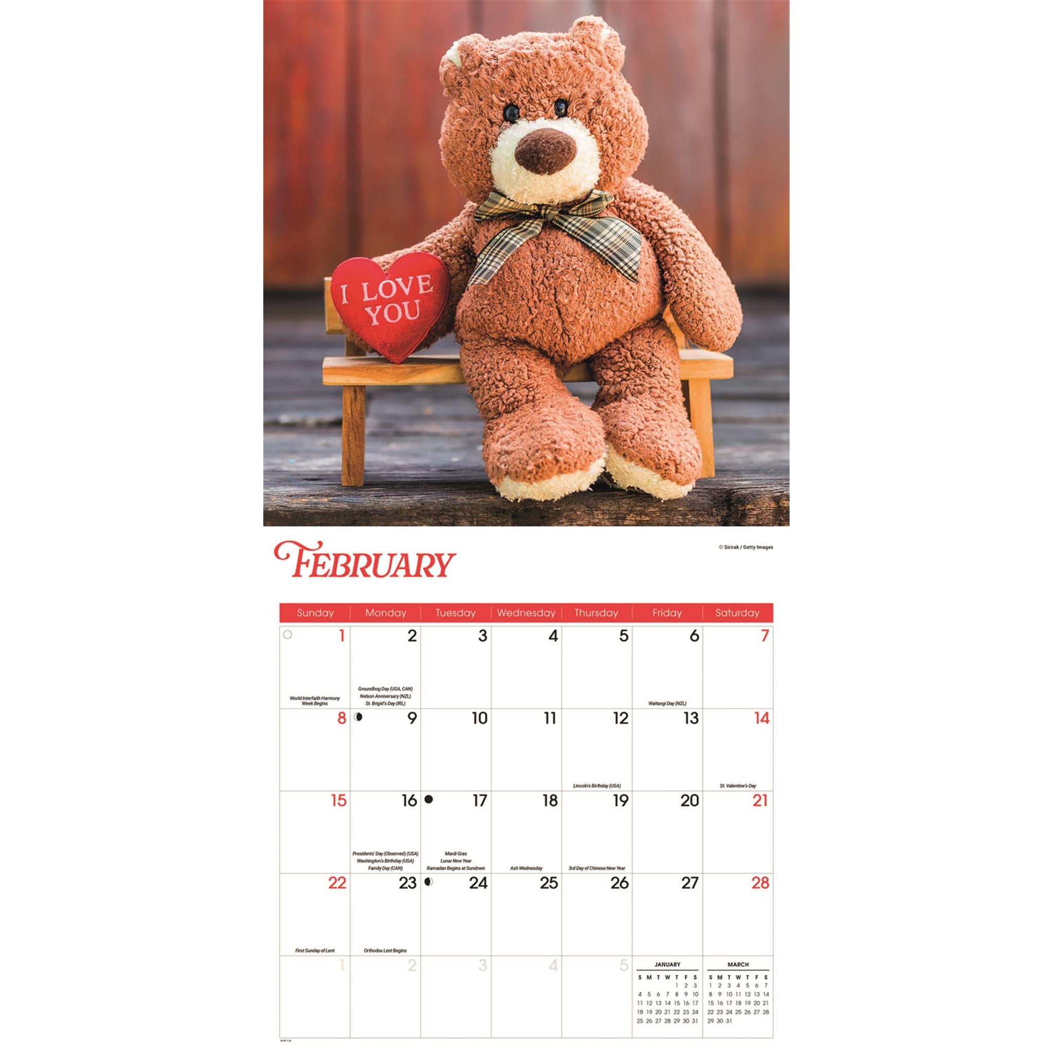 Teddy Bears 2026 Wall Calendar