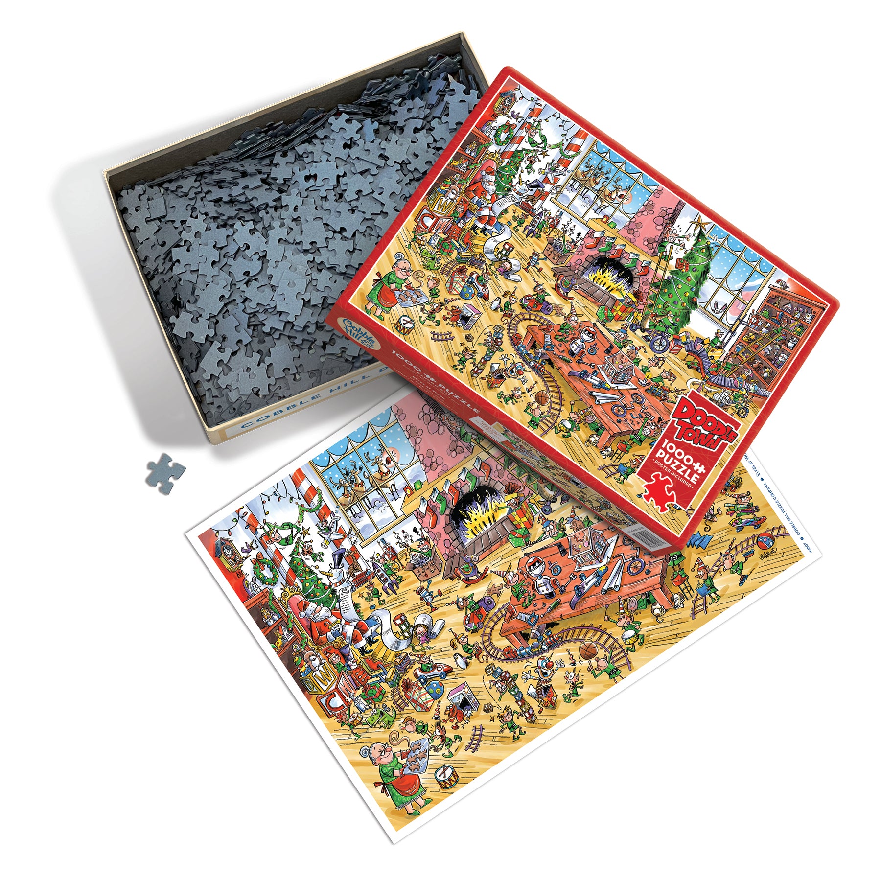 Puzzle de 1000 pièces DoodleTown « Les elfes au travail » - Disponible uniquement en ligne
