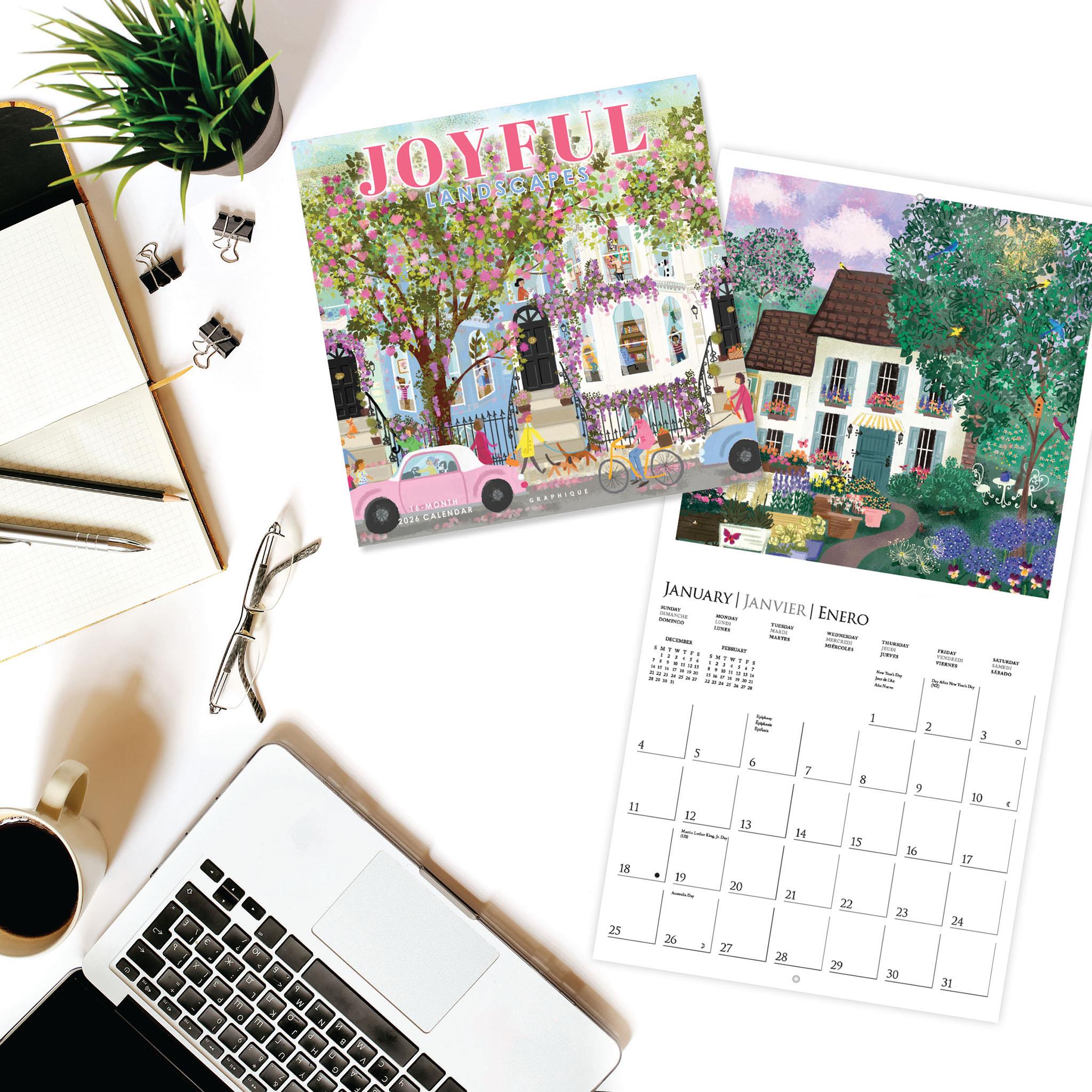 Calendrier mural Paysages joyeux 2026