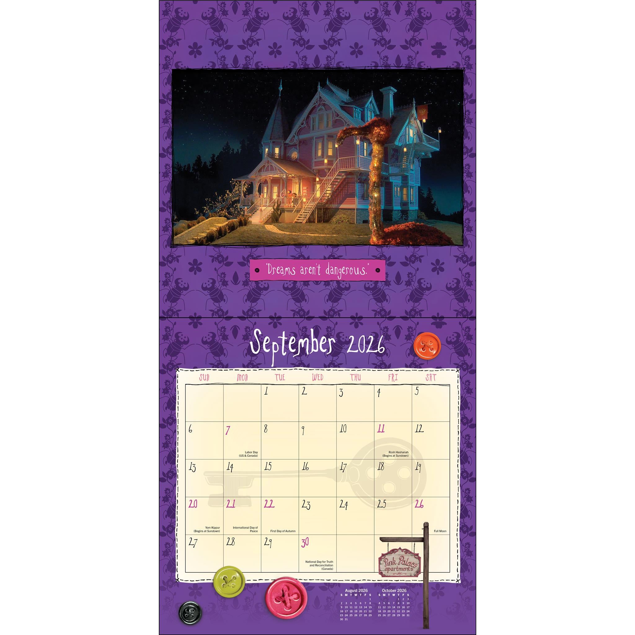 Calendrier mural Coraline 2026 - Disponible uniquement en ligne