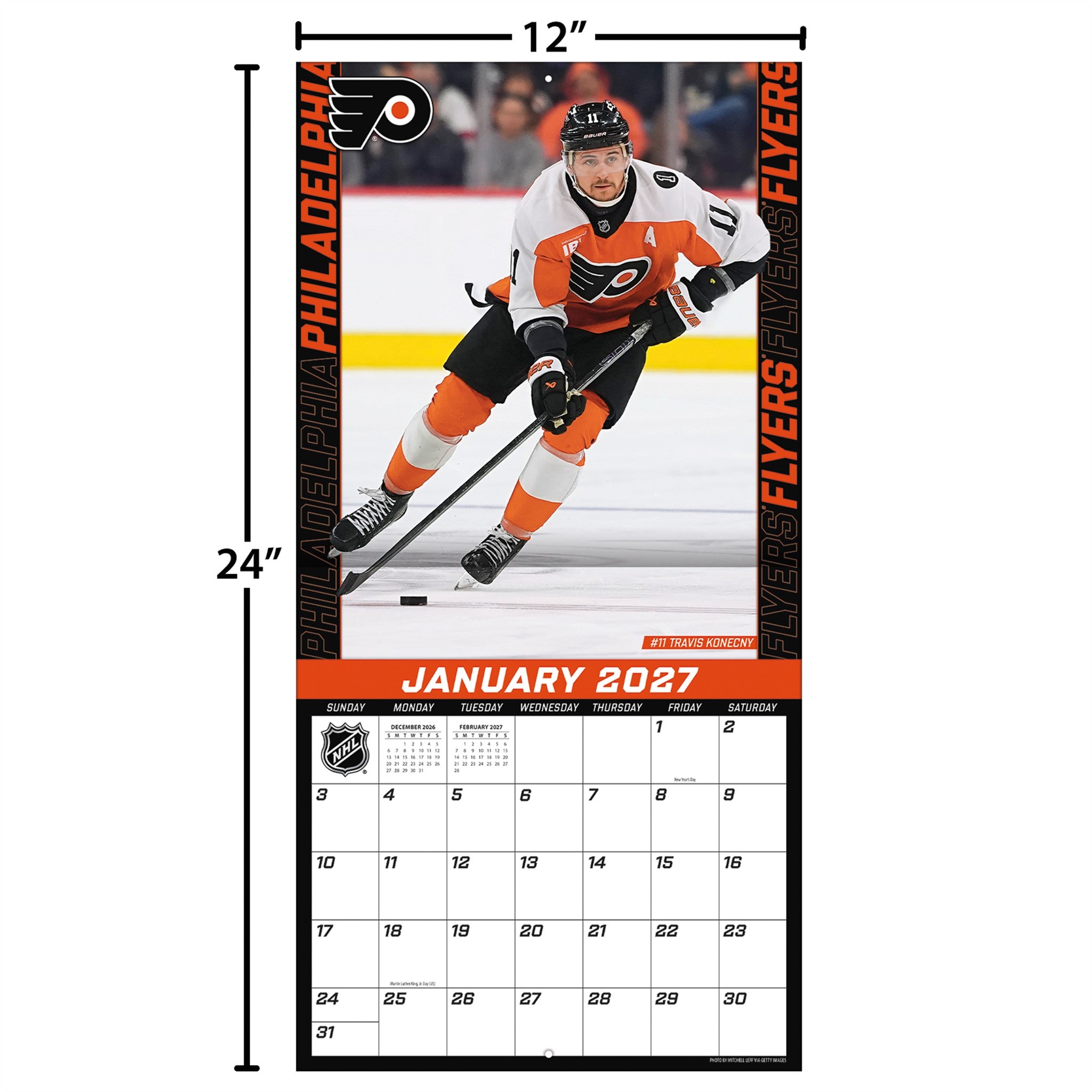 NHL Philadelphia Flyers 2027 Wall Calendar