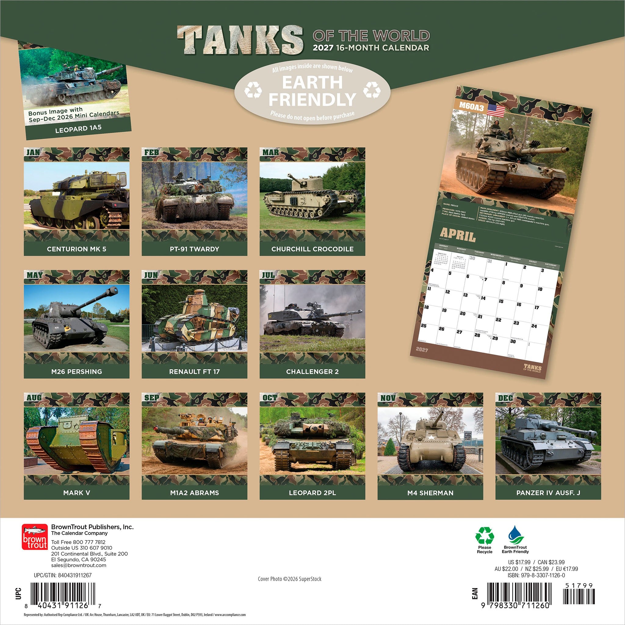 Tanks of the World 2027 Wall Calendar