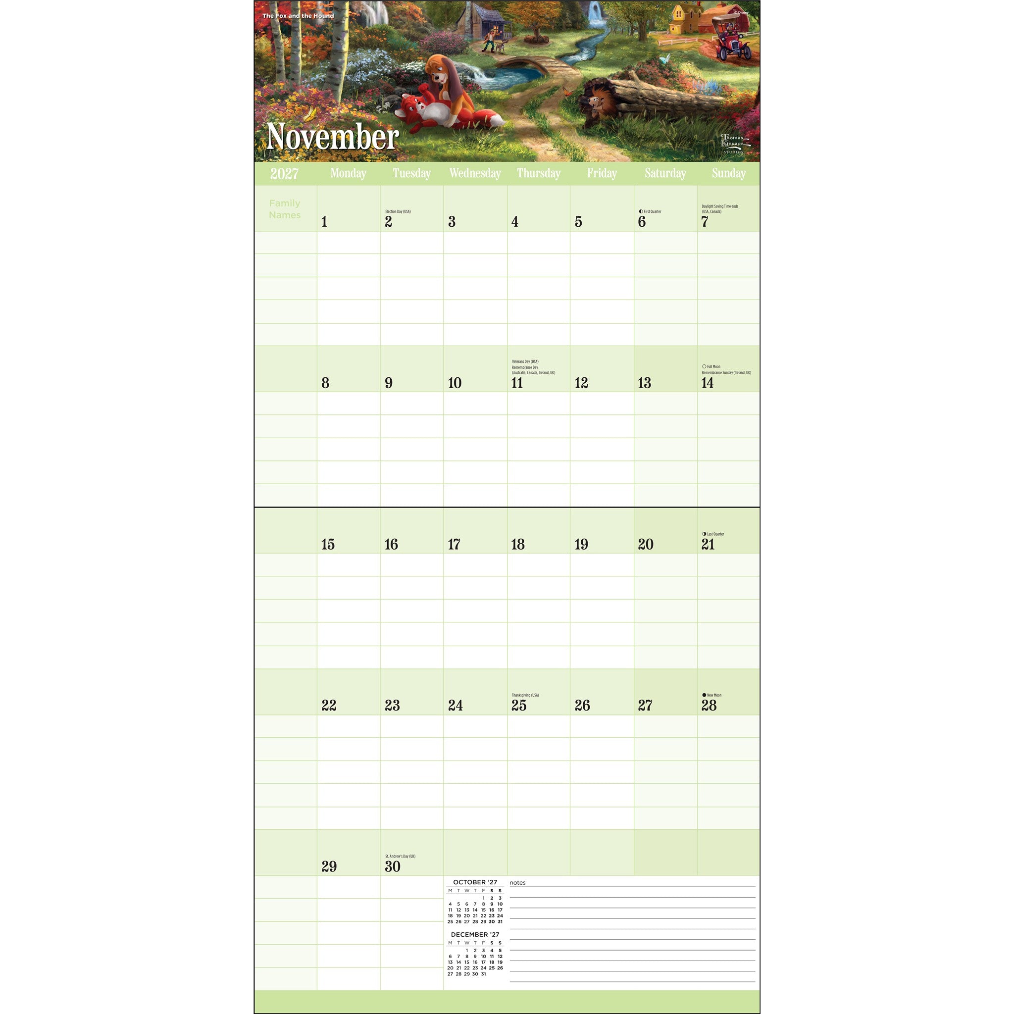 Calendrier mural Thomas Kinkade Disney Dreams 2027