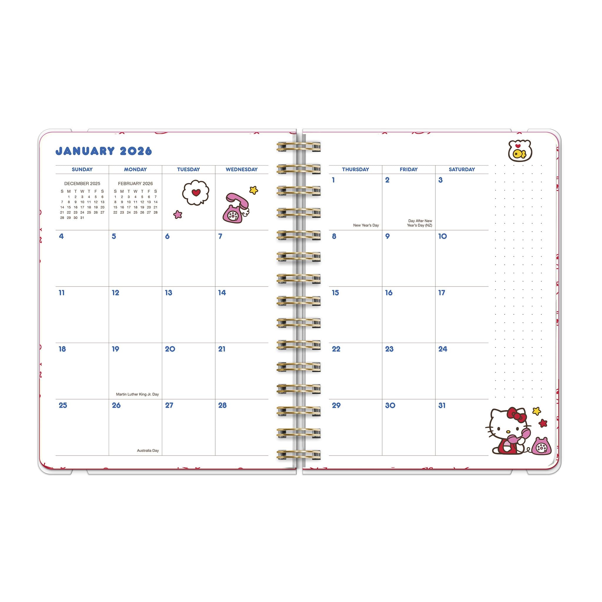 Agenda Hello Kitty rose ludique de luxe 2025-2026
