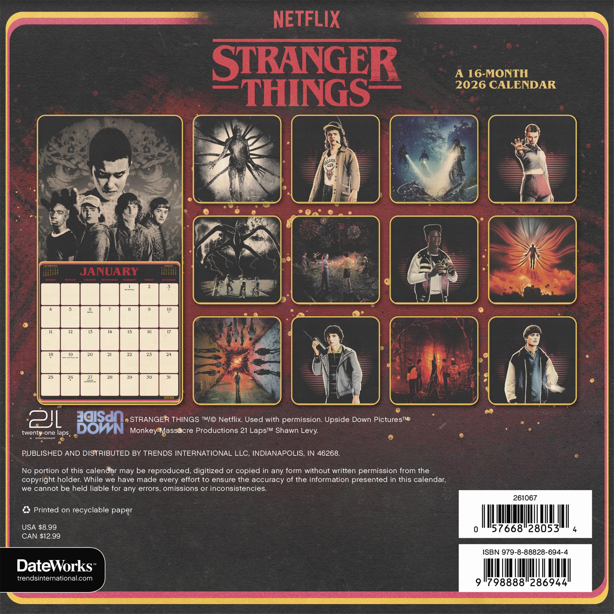 Mini-calendrier Stranger Things 2026