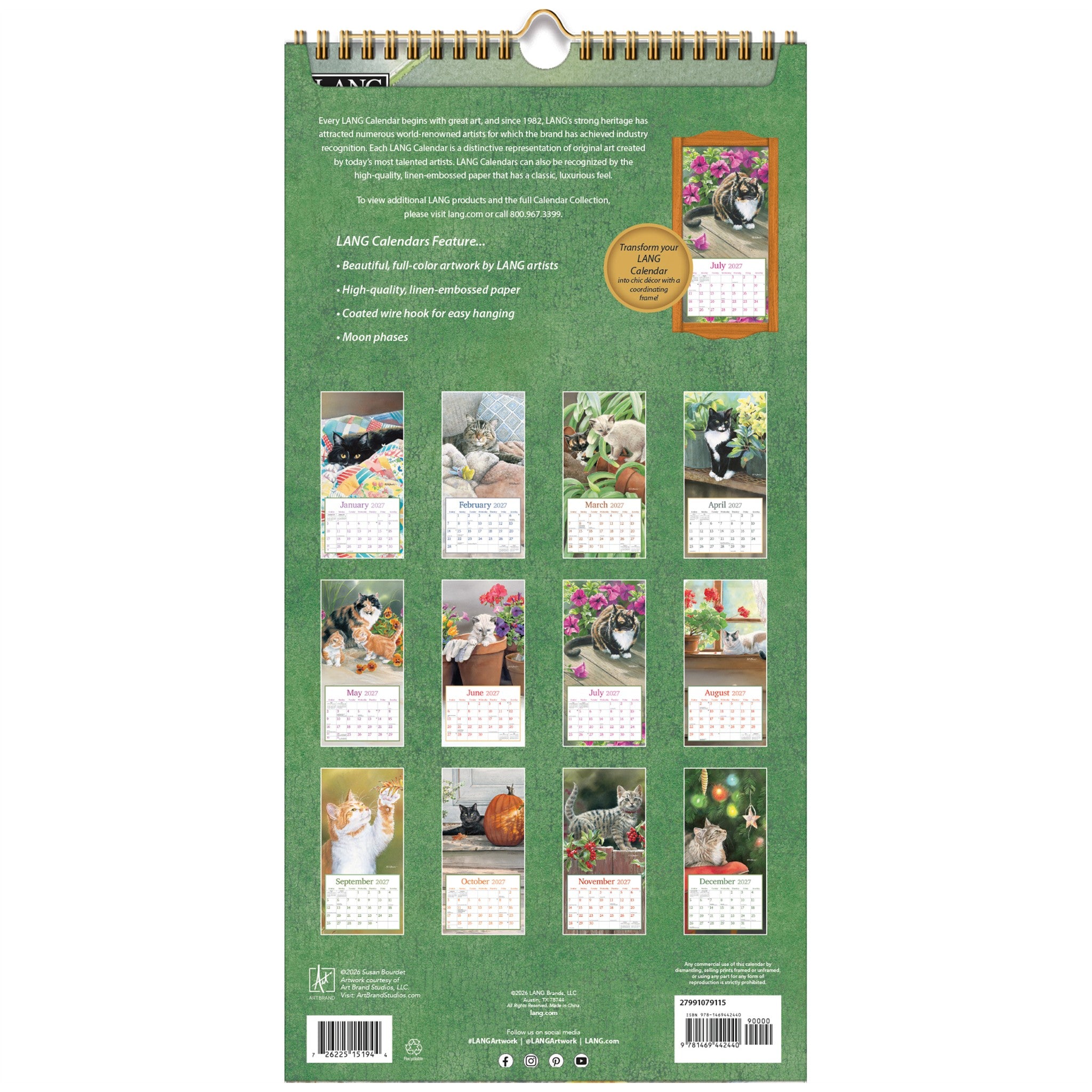 Chats à la campagne 2027 calendrier slim - En ligne uniquement