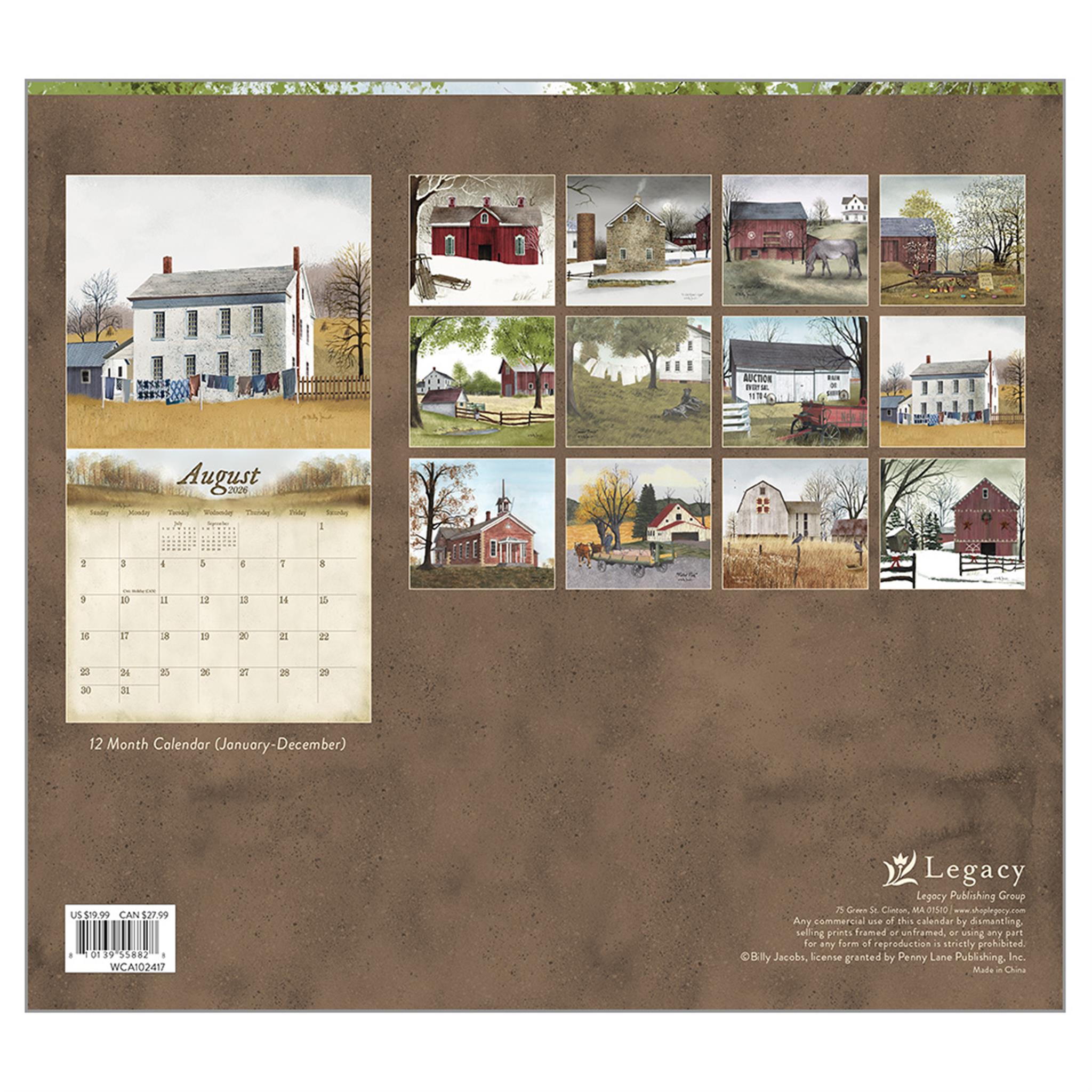 Calendrier mural de luxe Road Home 2026 - Disponible uniquement en ligne
