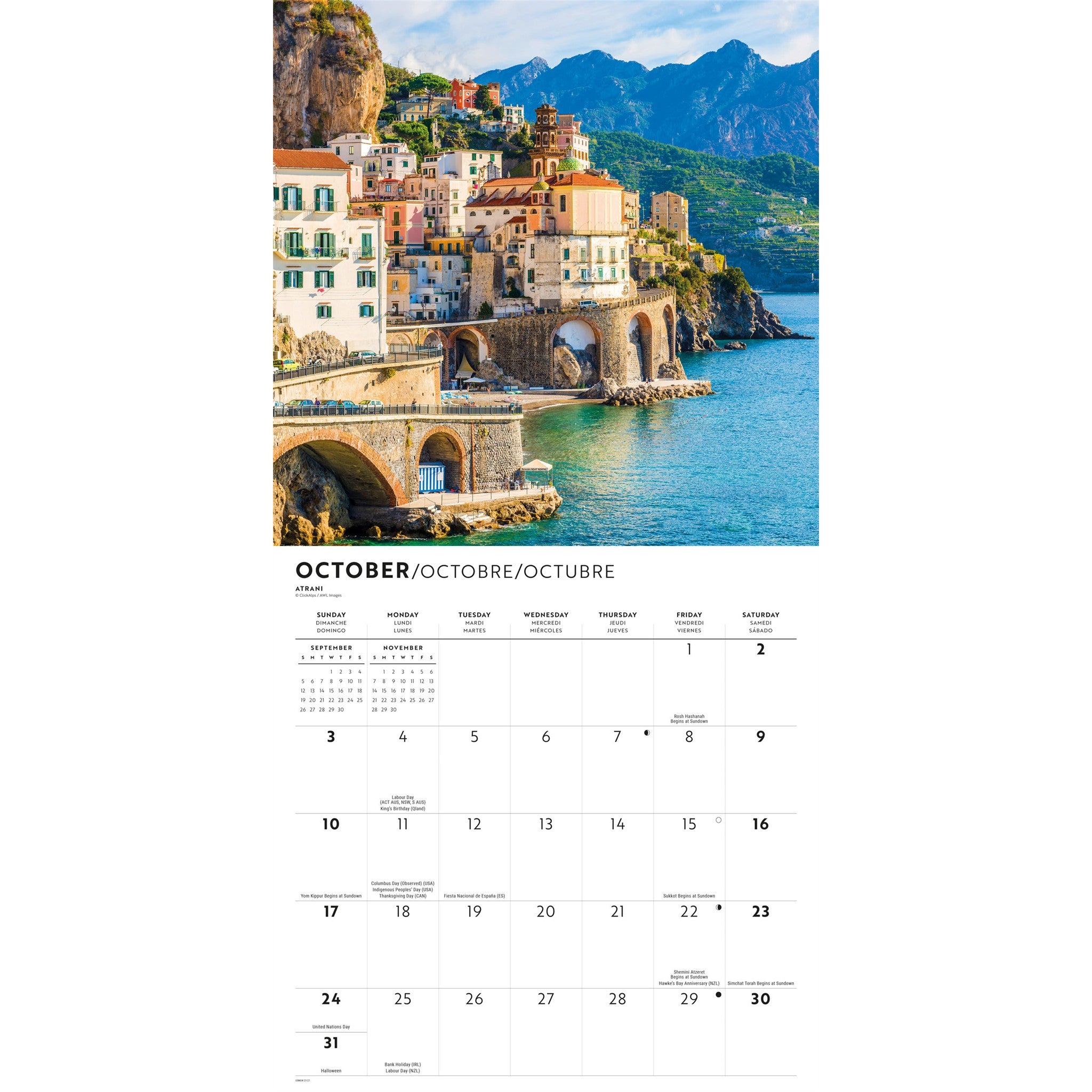 Calendrier mural Italie 2027