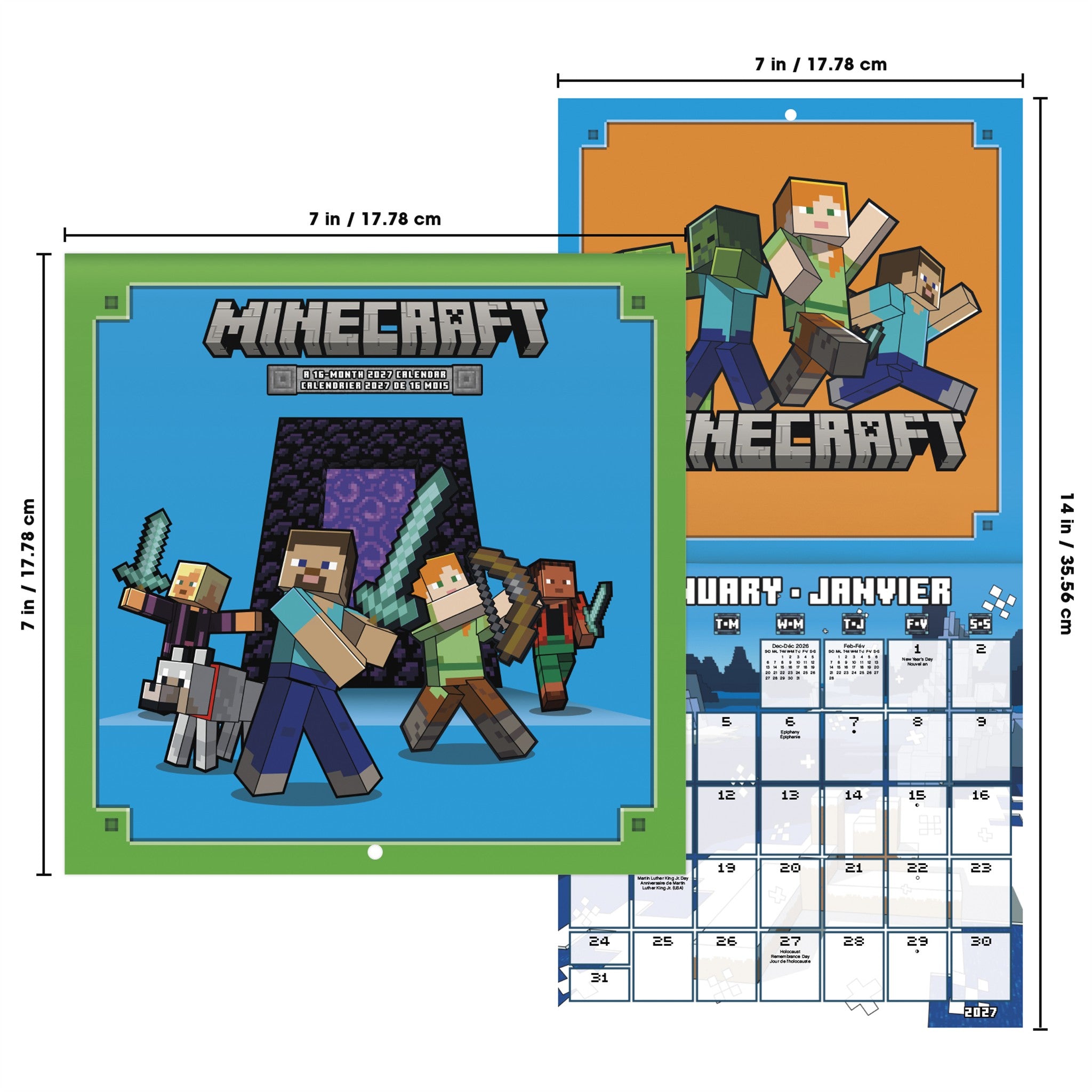 Minecraft 2027 Mini Calendar