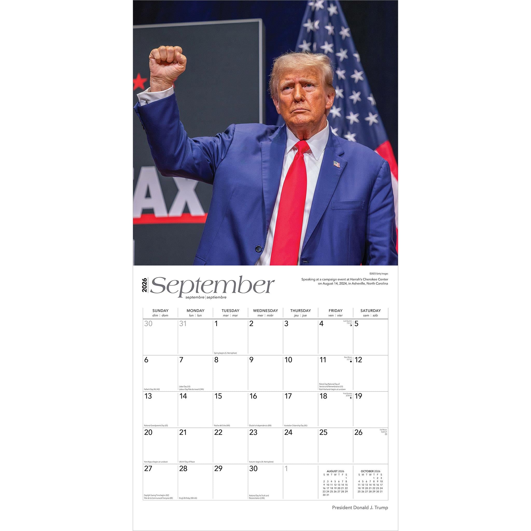 President Donald J Trump 2026 Wall Calendar - Online Only