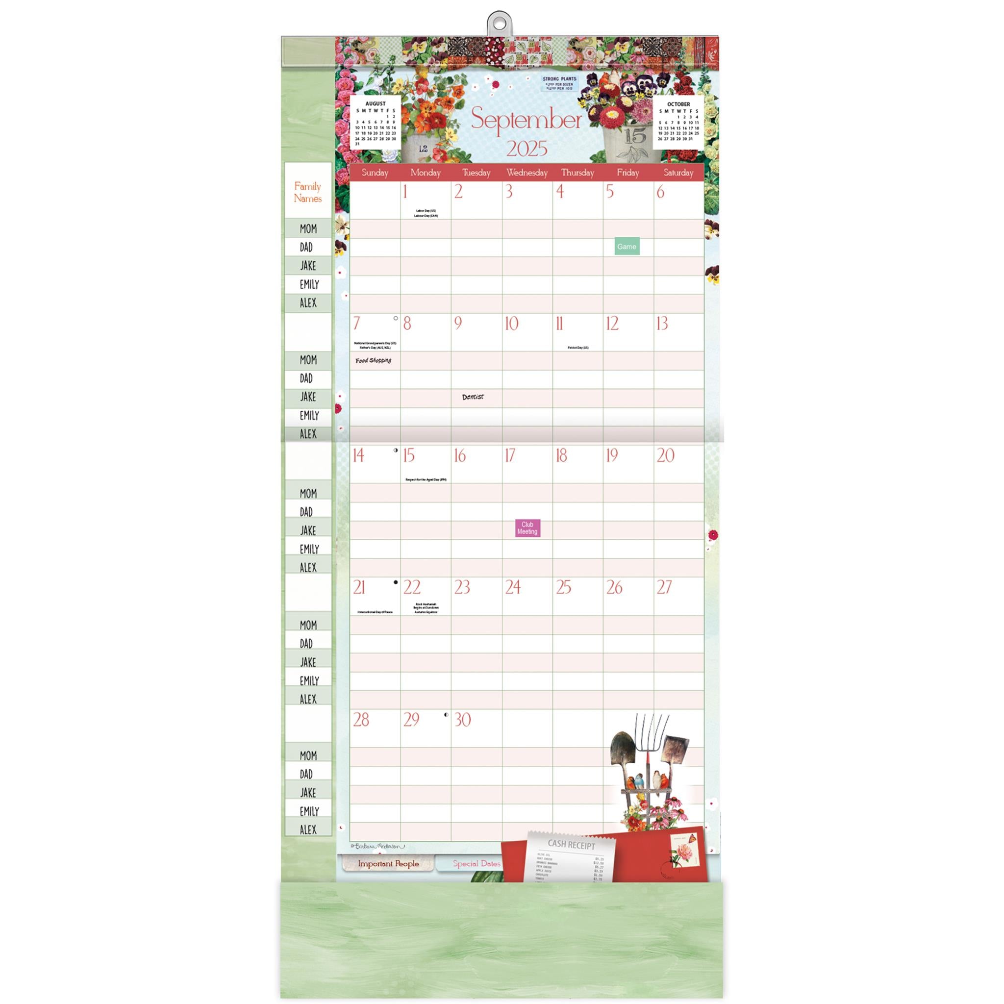 Calendrier mural des jardins botaniques 2025-2026