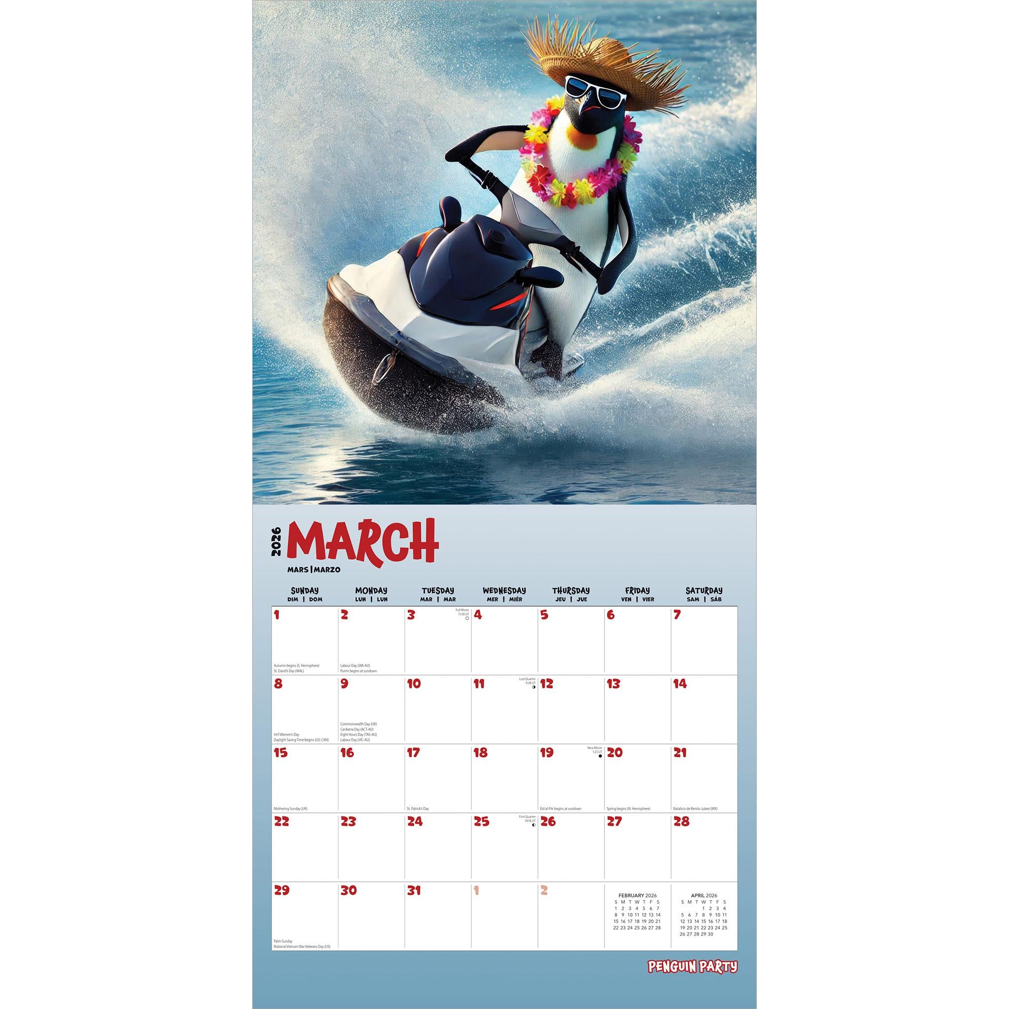 Calendrier mural Penguin Party 2026