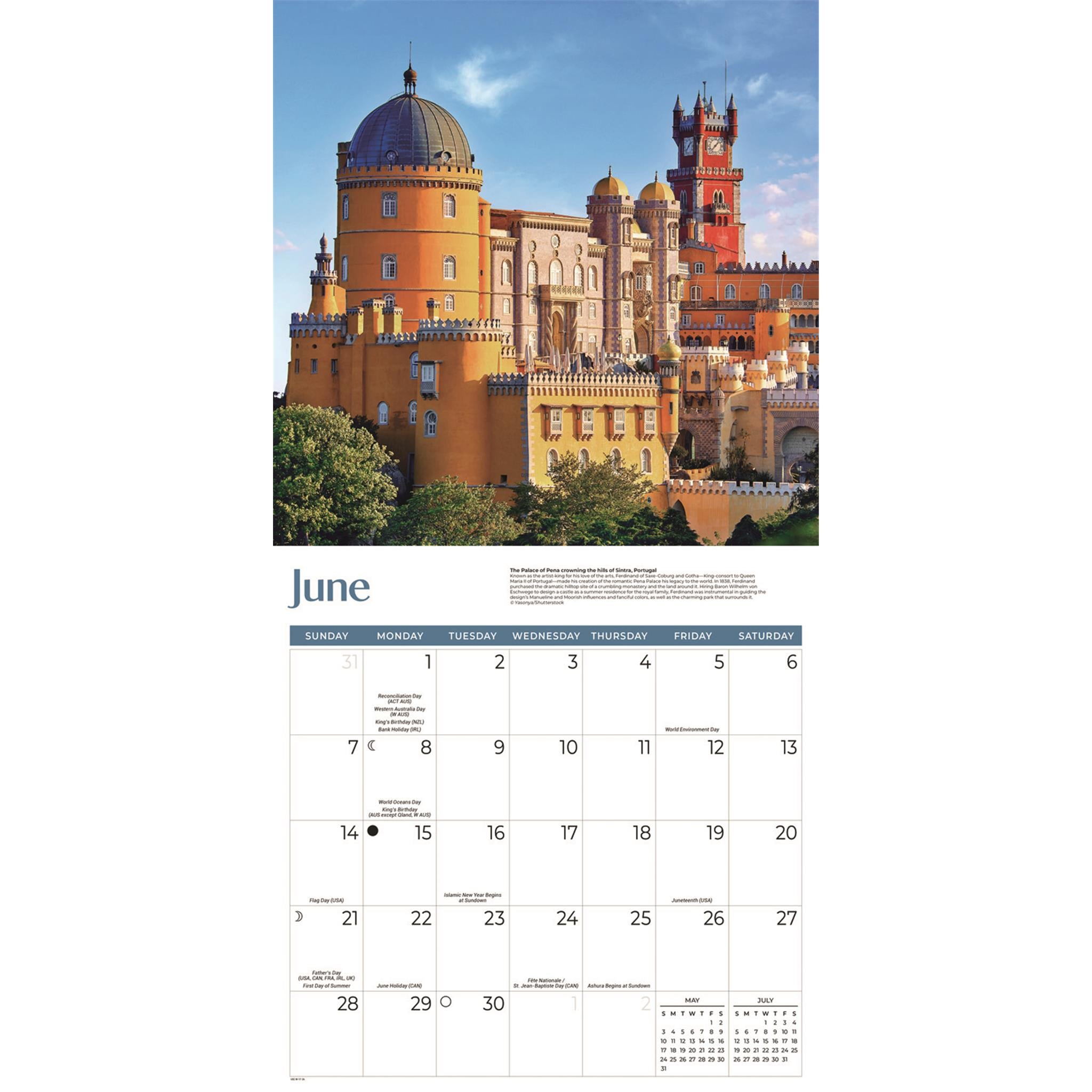 Calendrier mural Châteaux 2026