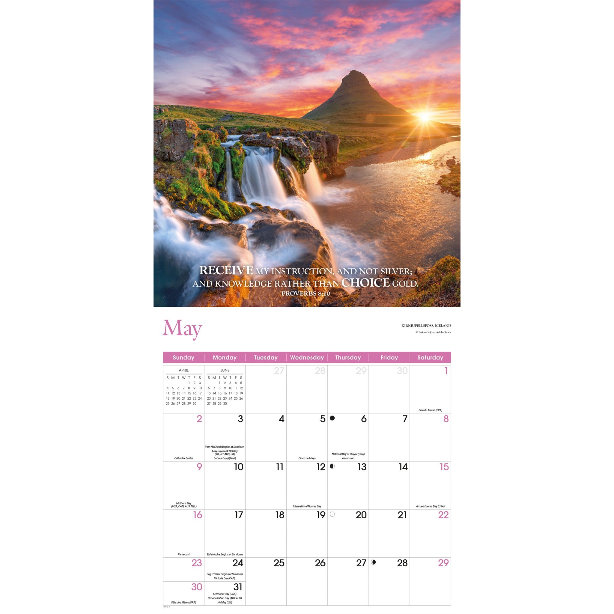 Calendrier mural 2027 : Versets bibliques