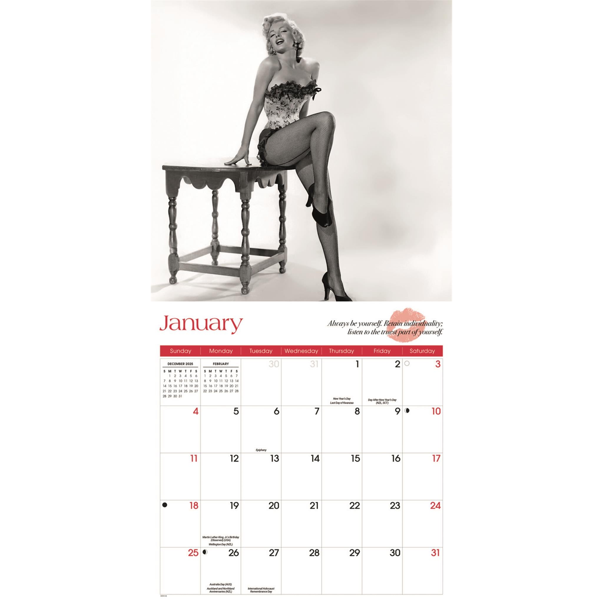 Marilyn Monroe 2026 Wall Calendar