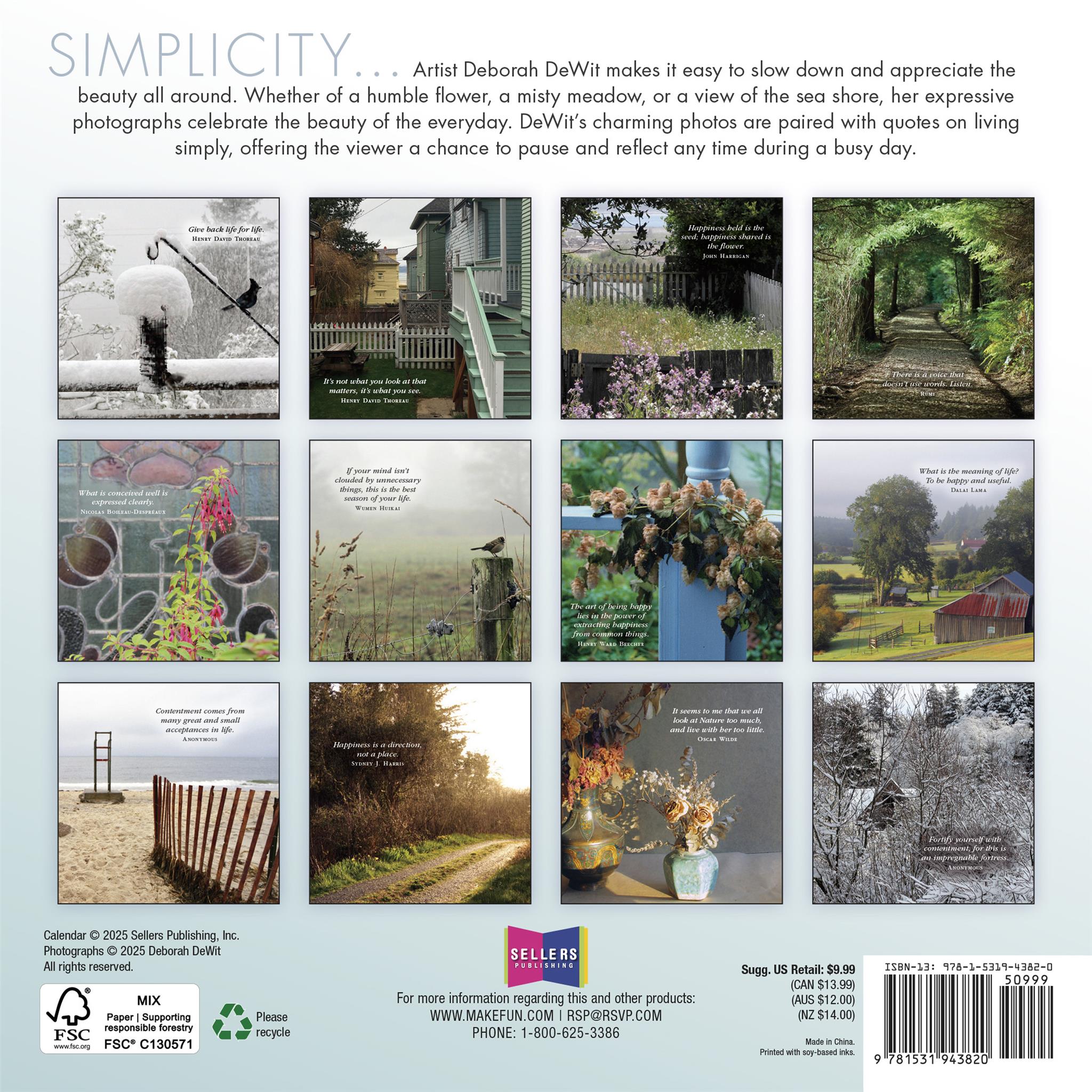 Mini-calendrier Simplicity 2026 - Disponible uniquement en ligne