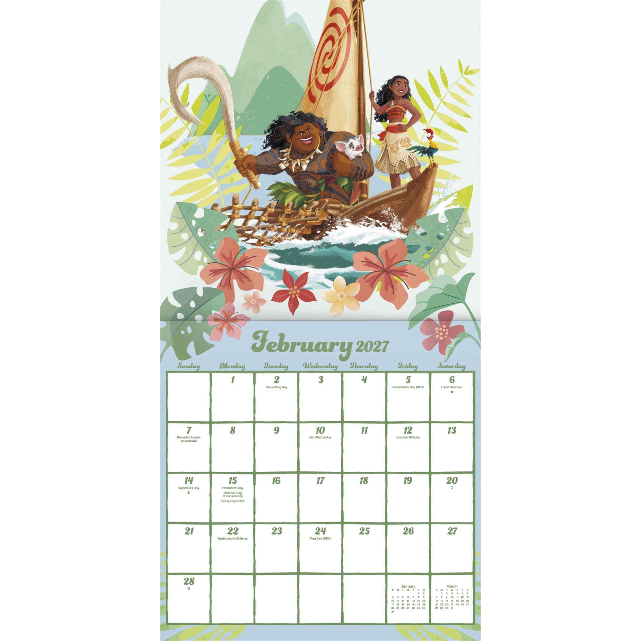 Moana 2027 Wall Calendar