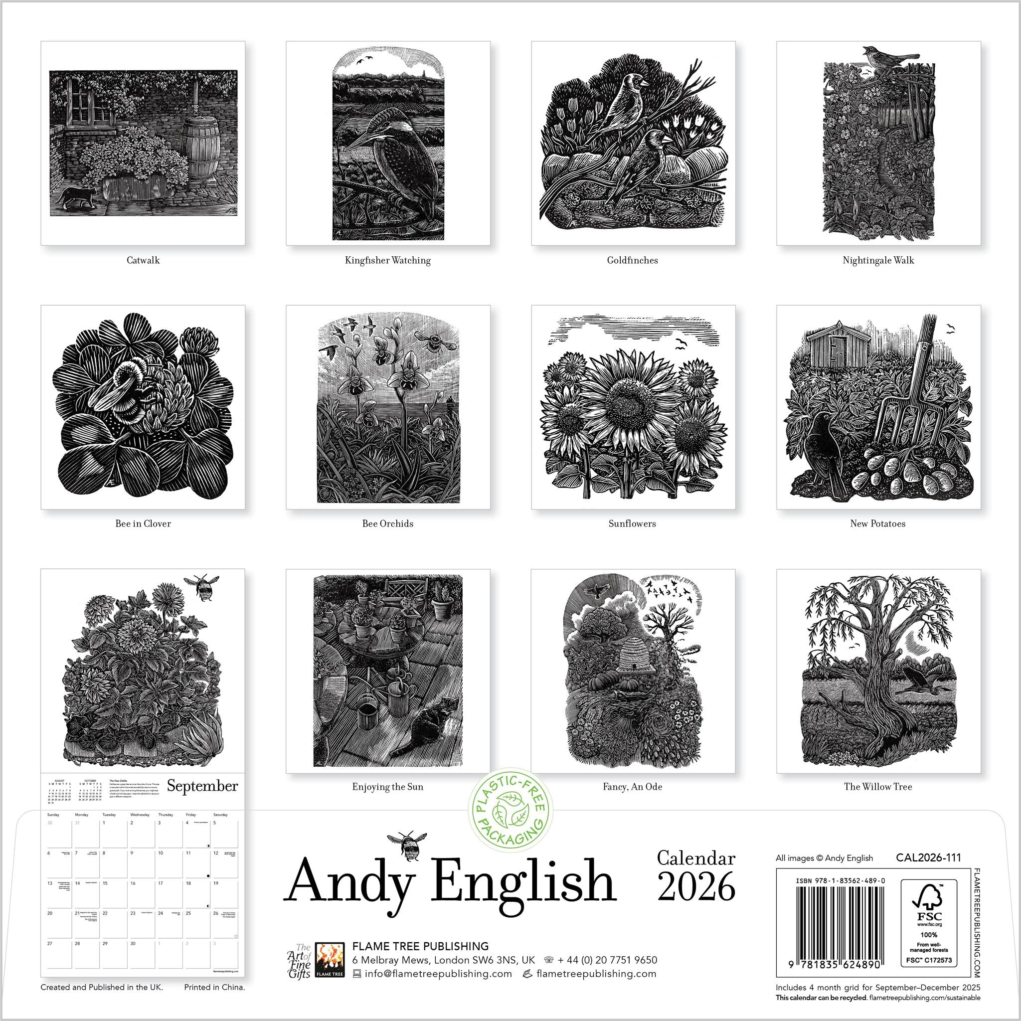 Calendrier mural Andy English 2026 - Disponible uniquement en ligne