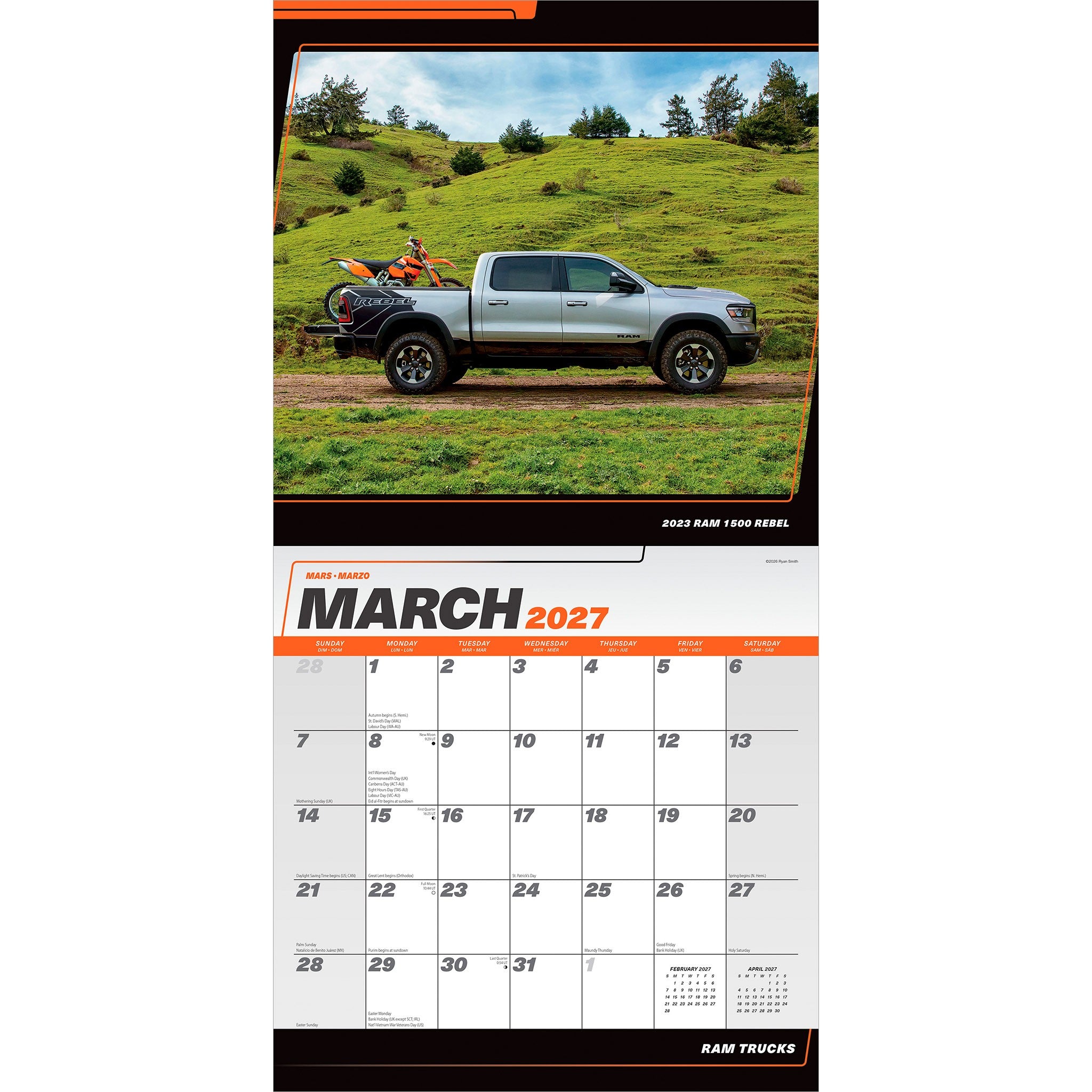 Ram Trucks 2027 Wall Calendar