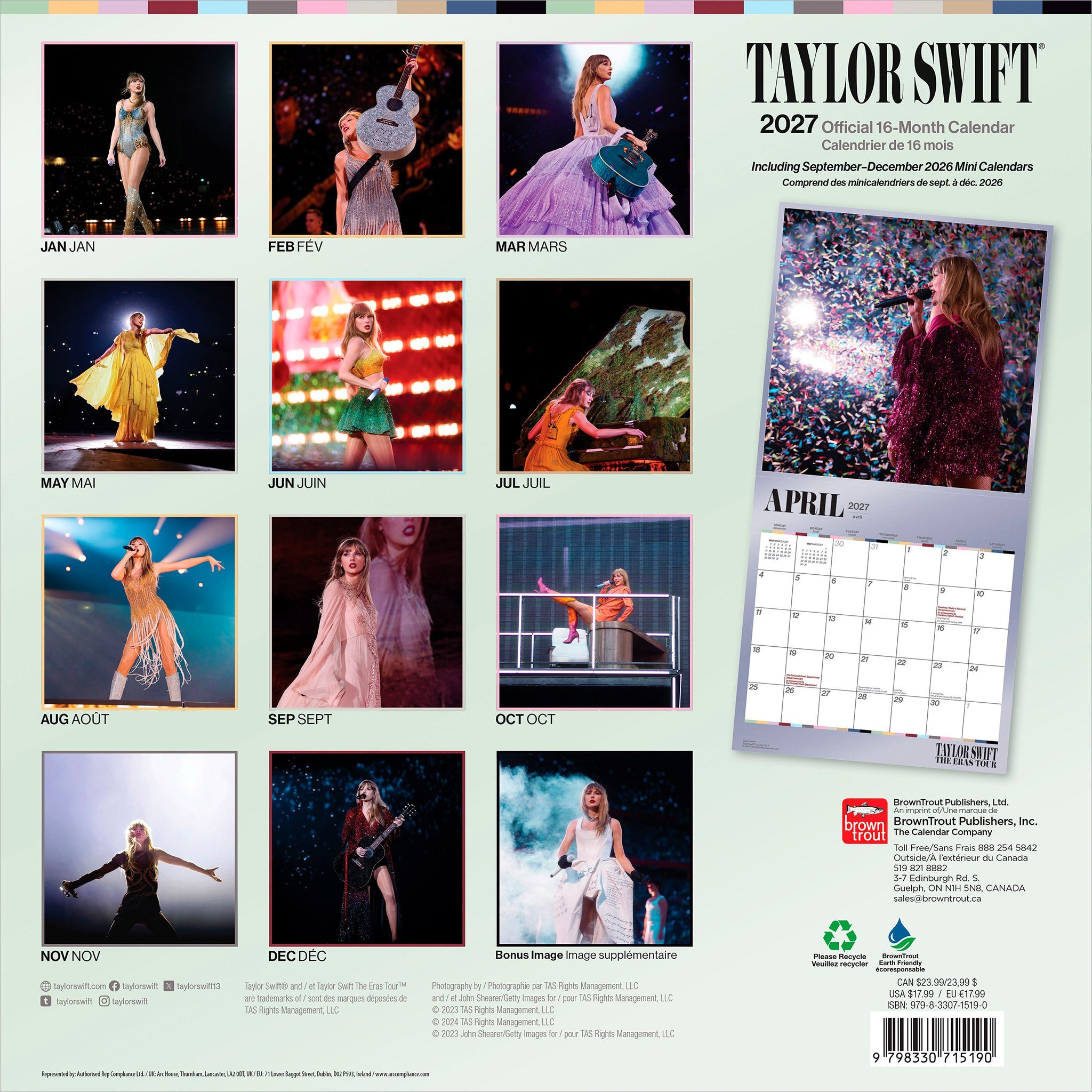 Taylor Swift 2027 Wall Calendar