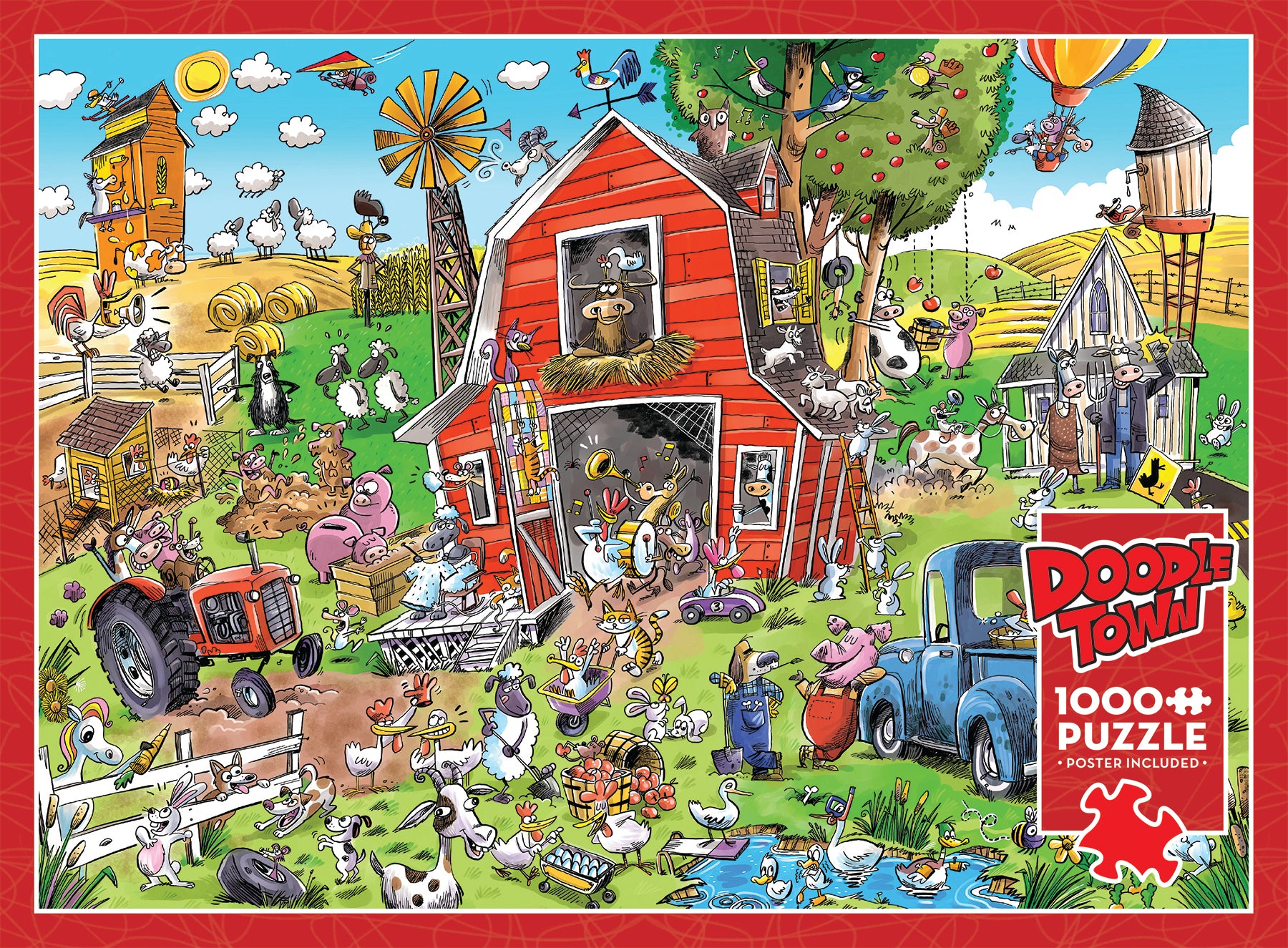 Farmyard Folly DoodleTown 1000 Piece Puzzle - Online Only