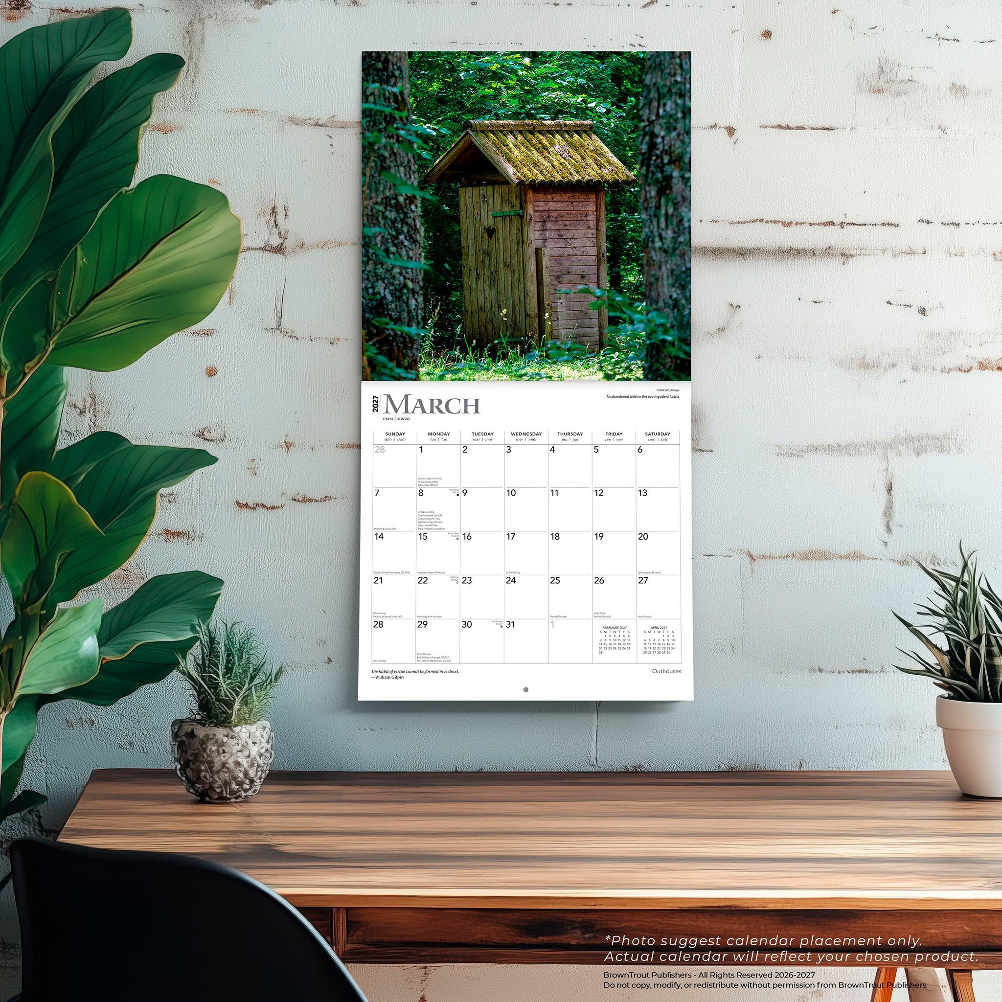 Outhouses 2027 Wall Calendar