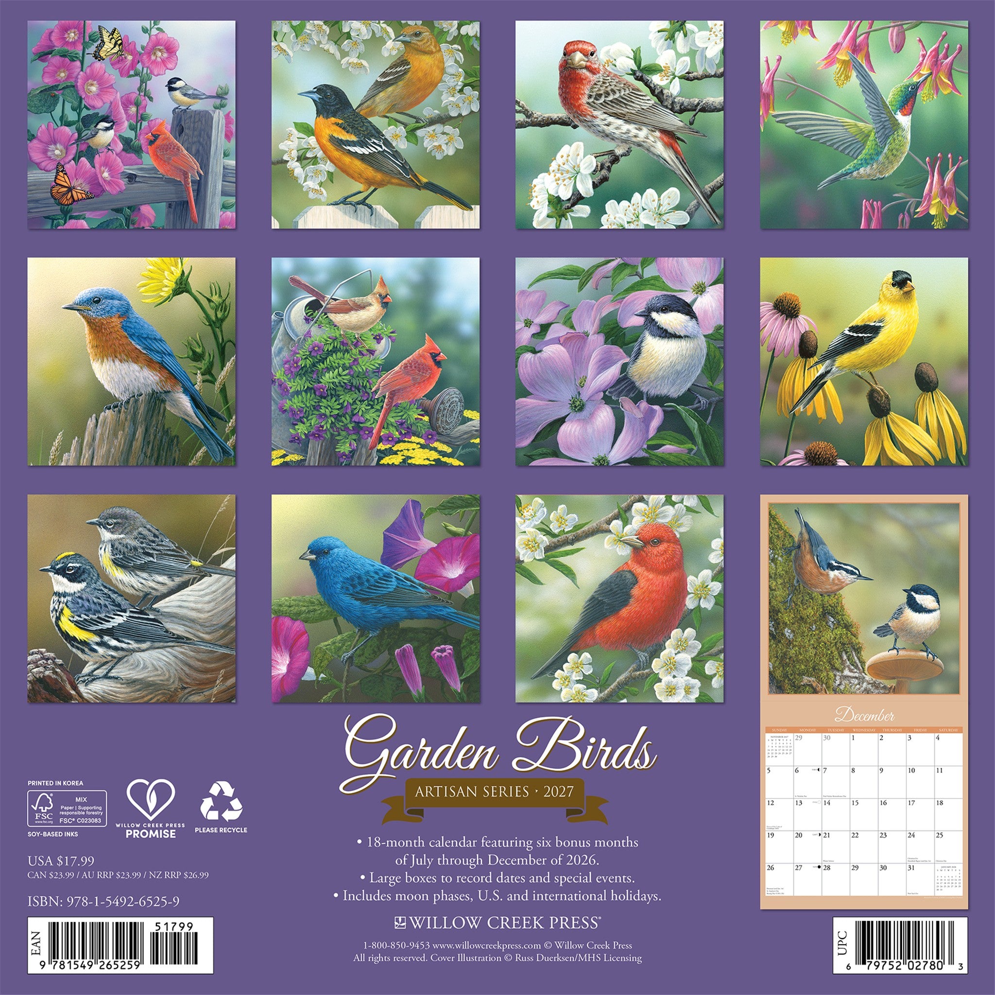 Garden Birds 2027 Wall Calendar - Online Only