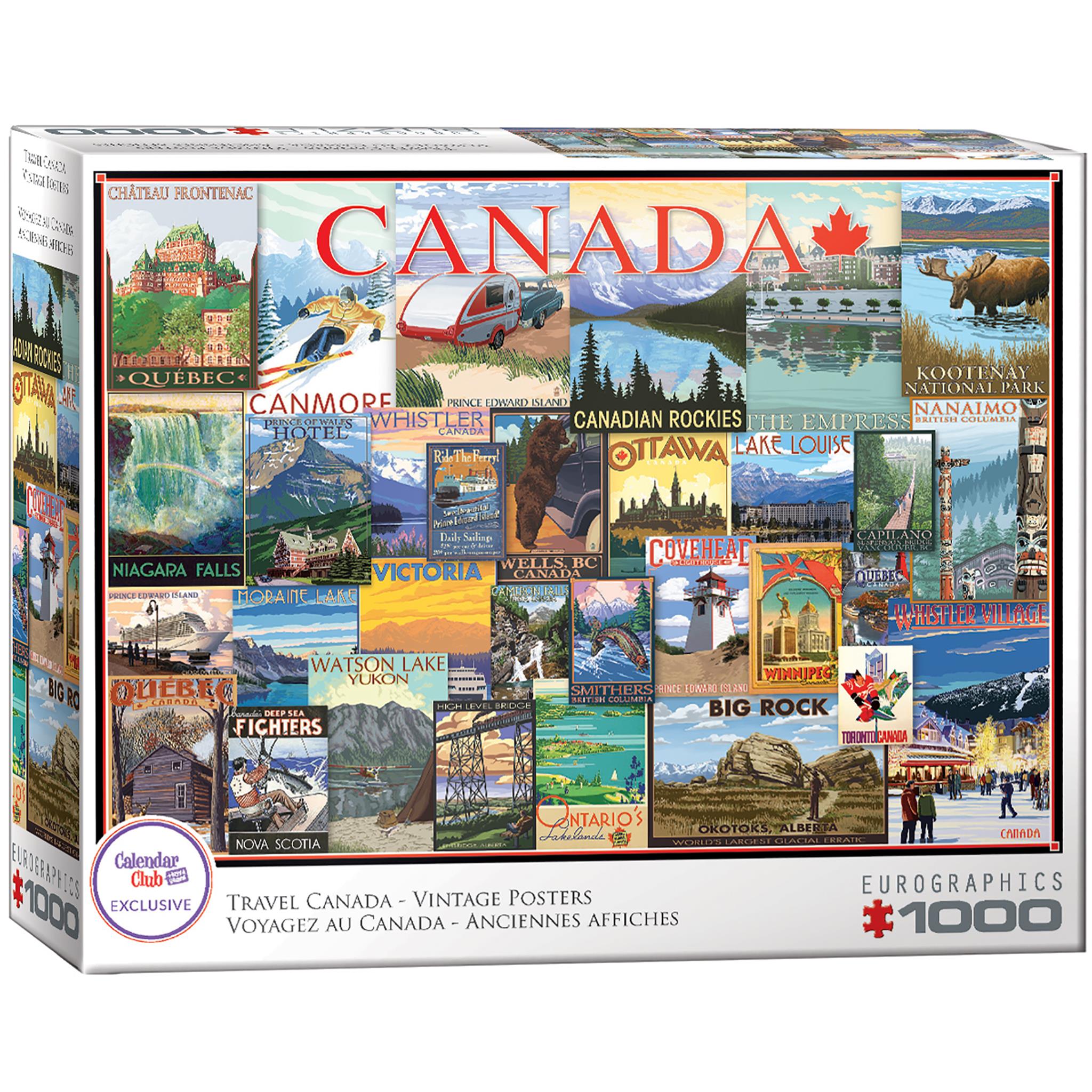 Affiches vintage de voyage au Canada - Puzzle exclusif de 1000 pièces