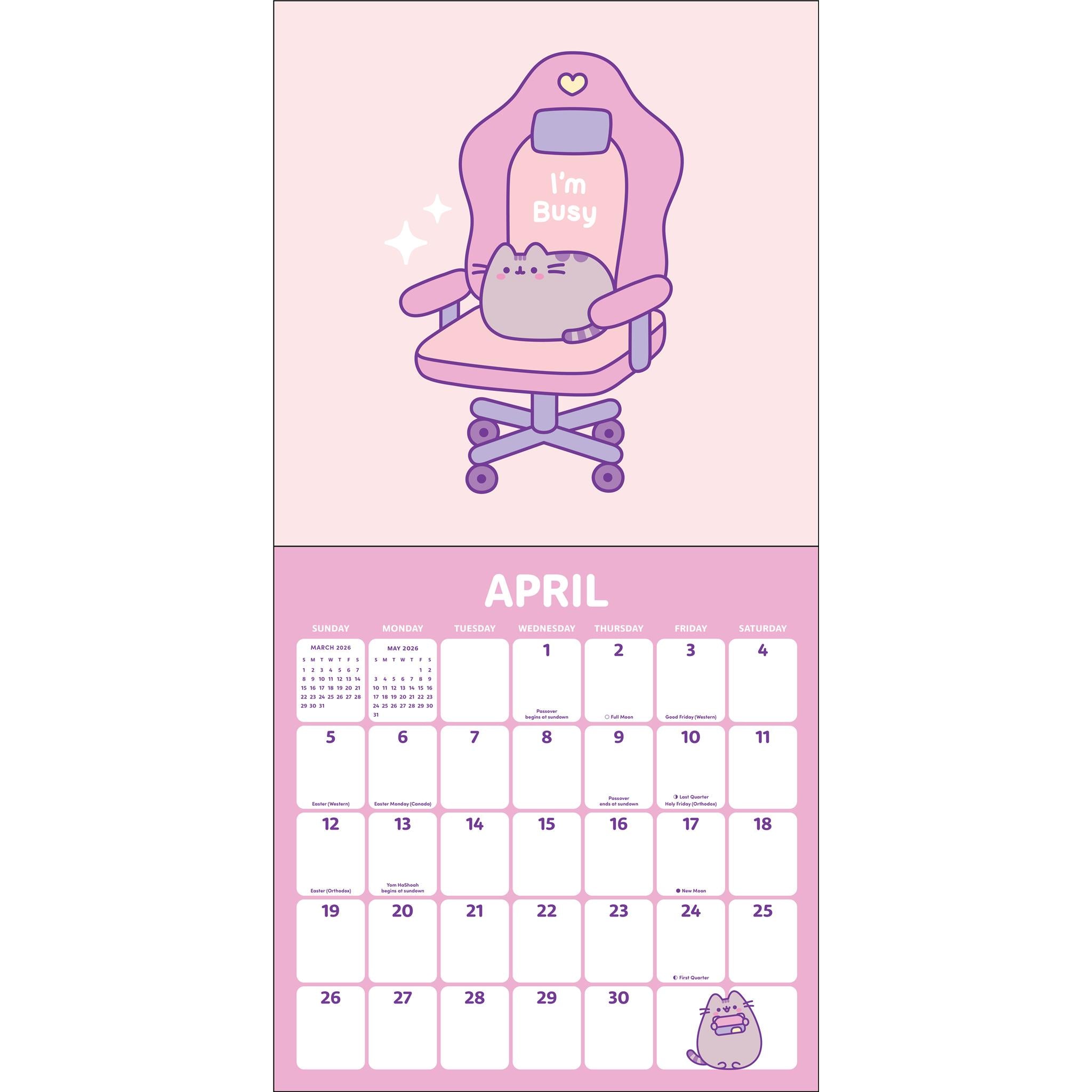 Calendrier mural Pusheen 2026