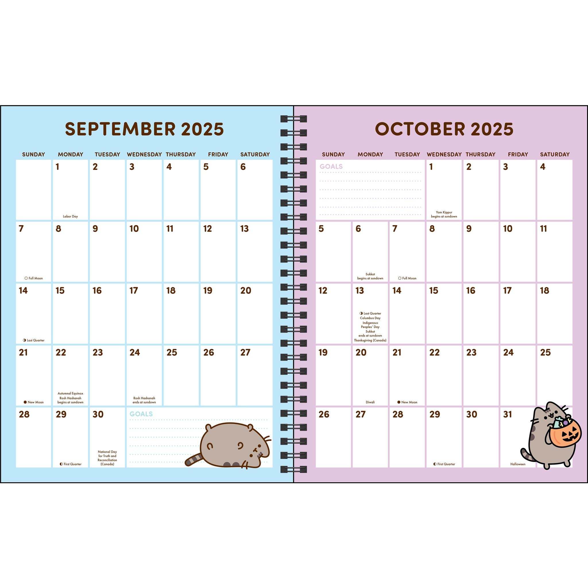 Calendrier des fiançailles de Pusheen pour 2025-2026