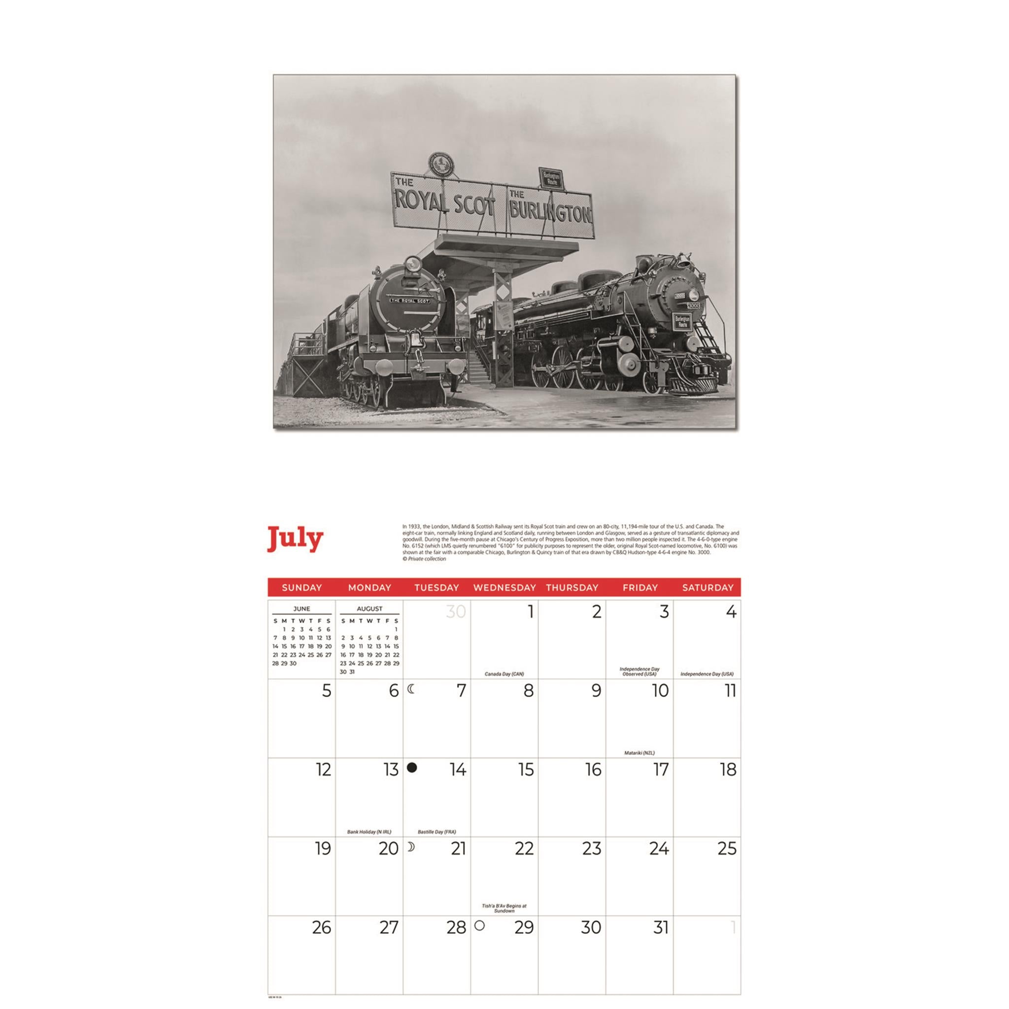 Calendrier mural Trains Classiques 2026