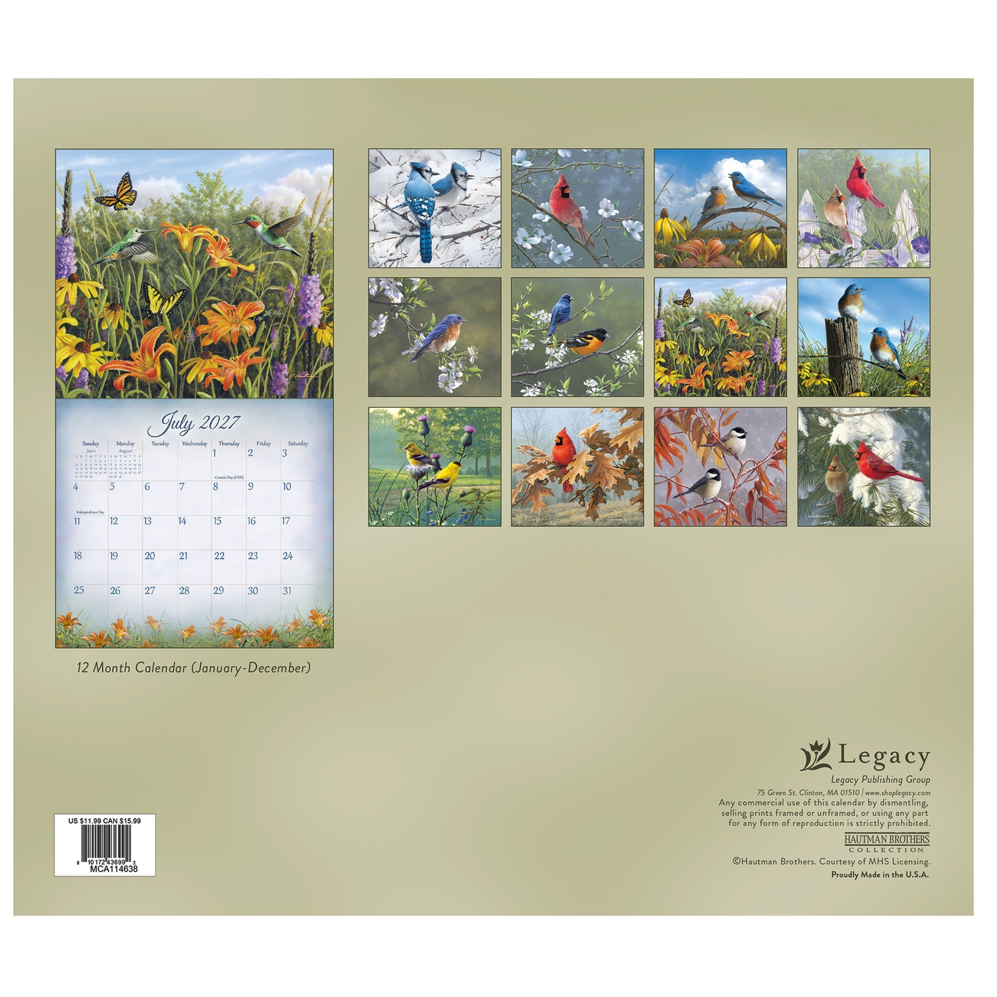 Mini-calendrier 2027 Oiseaux chanteurs