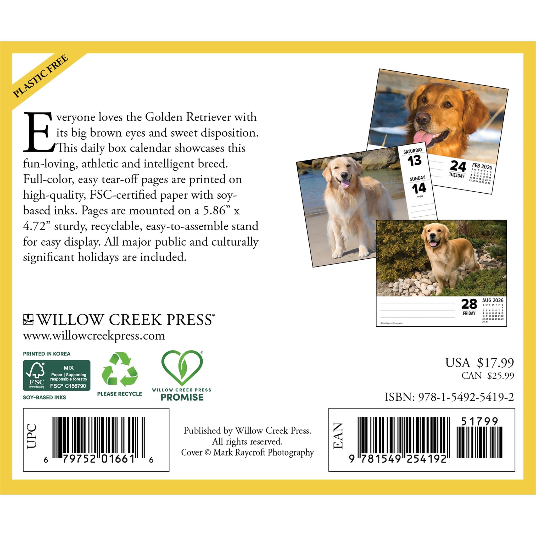 Calendrier de la boîte Just Goldens 2026