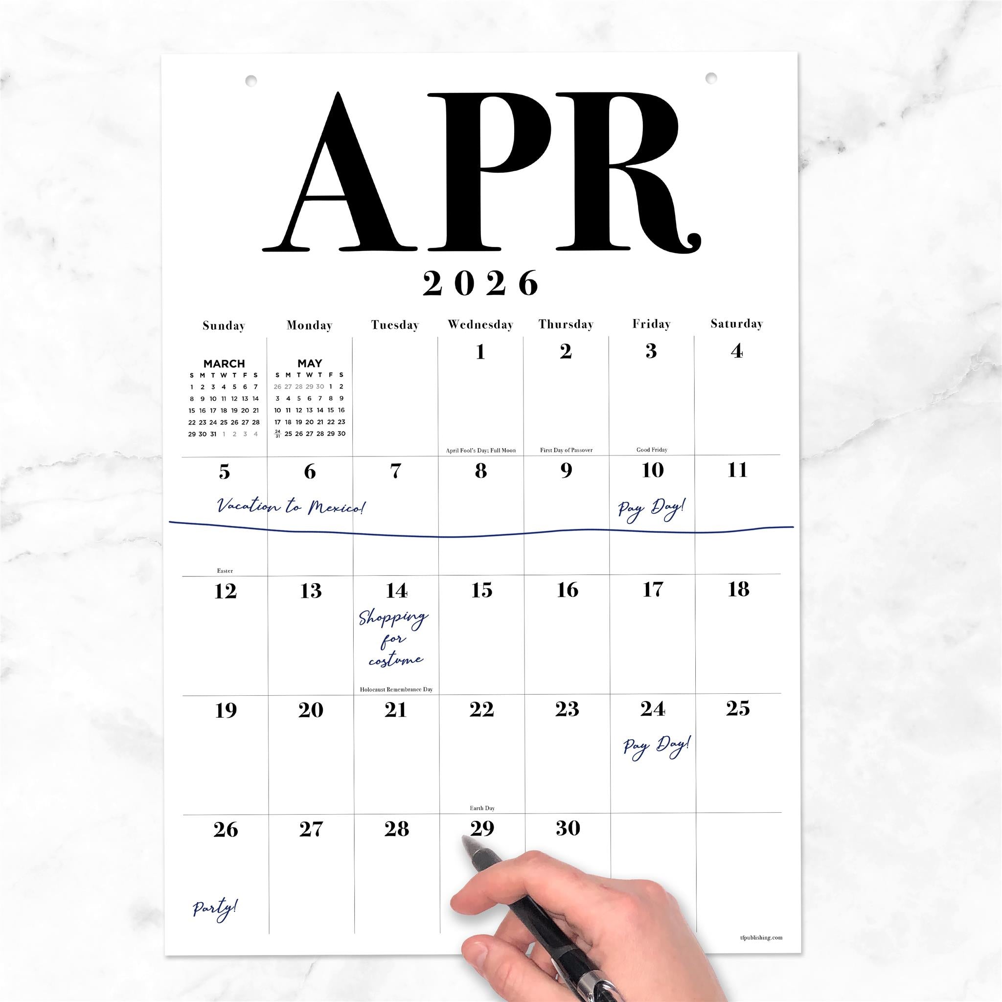 Calendrier-affiche typographique 2026