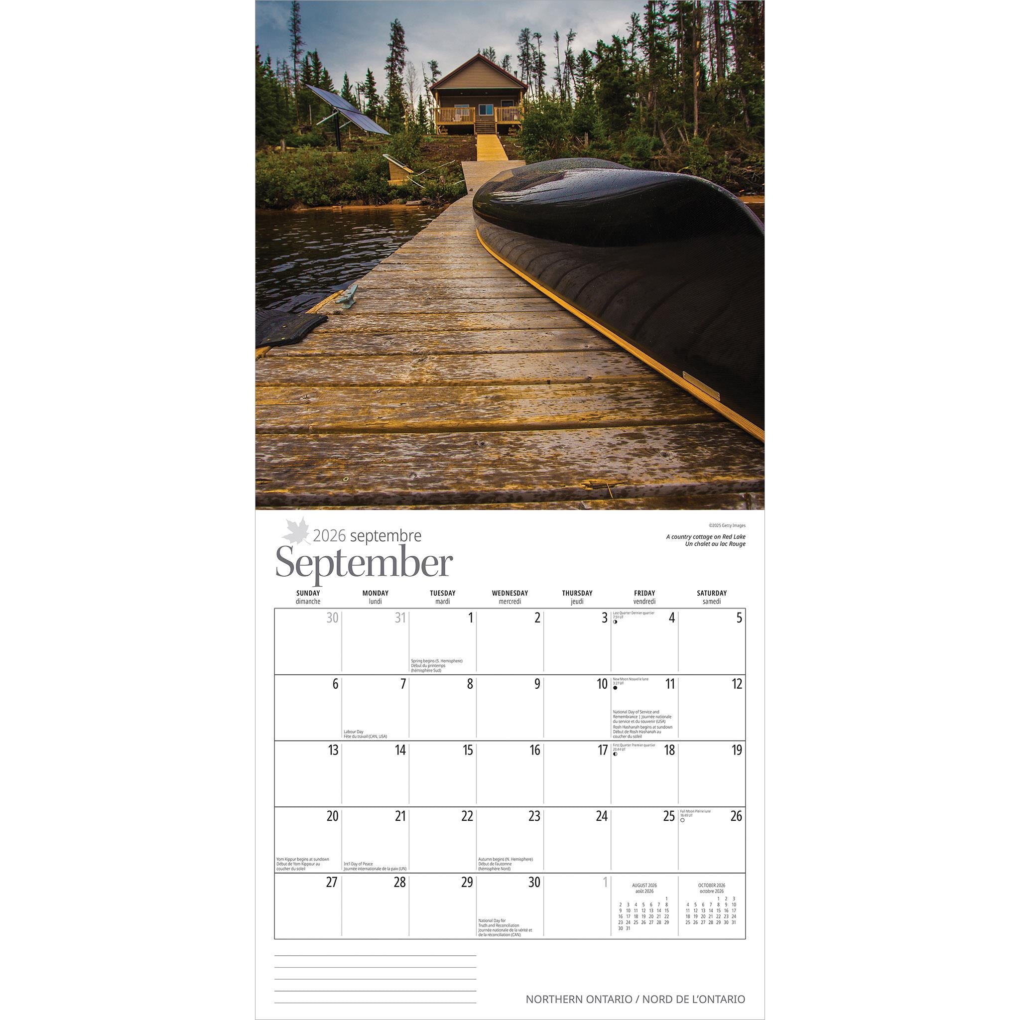 Northern Ontario 2026 Wall Calendar