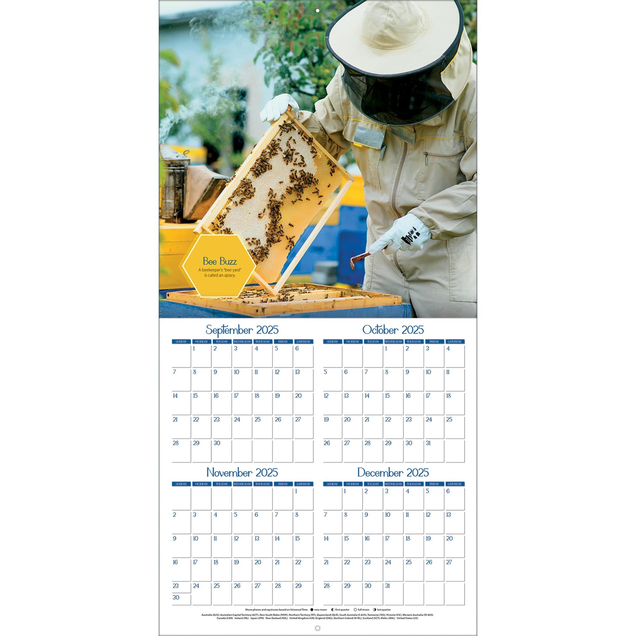 Calendrier mural des abeilles 2026
