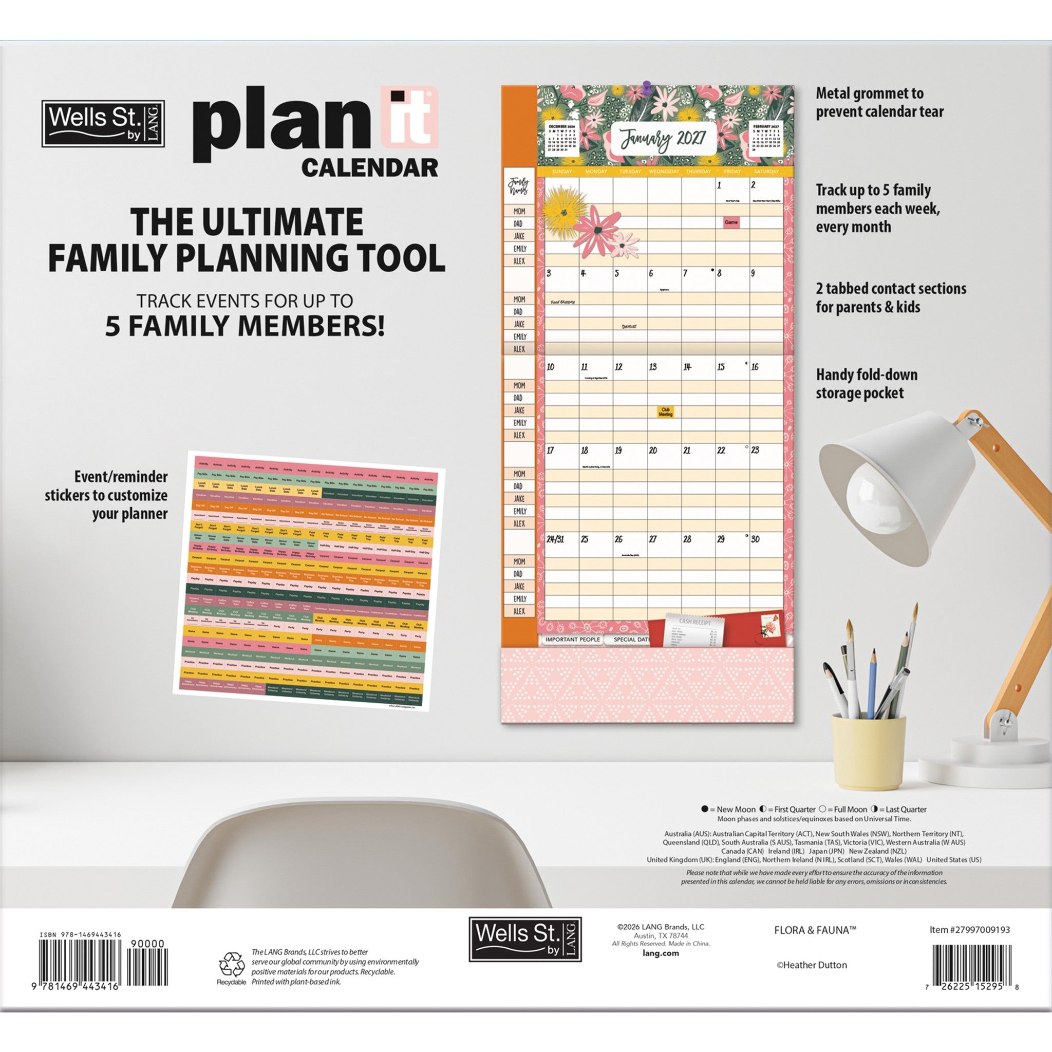 Calendrier mural Flora et Fauna Plan-It 2027 - Disponible en ligne uniquement