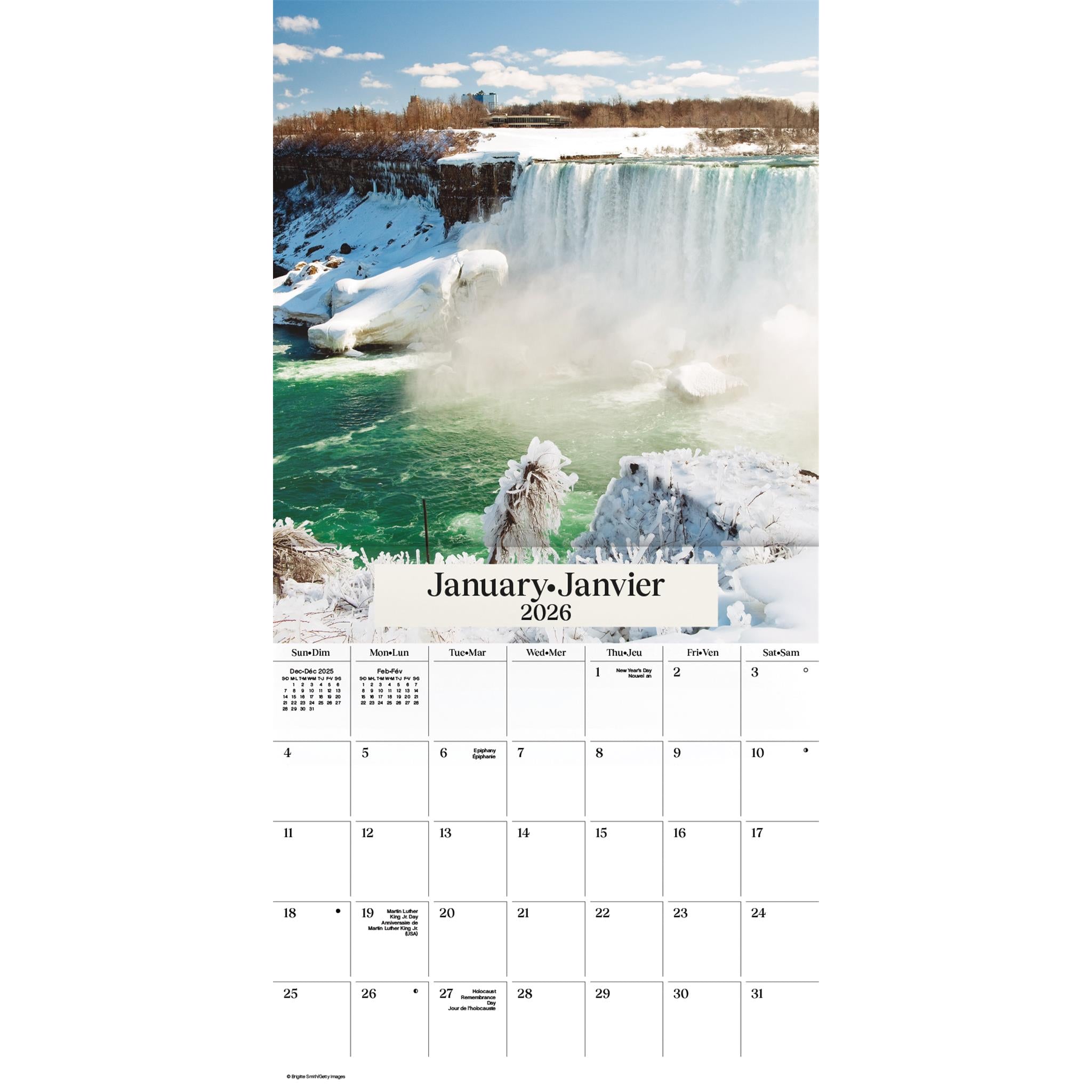 Niagara Falls Bilingual 2026 Wall Calendar
