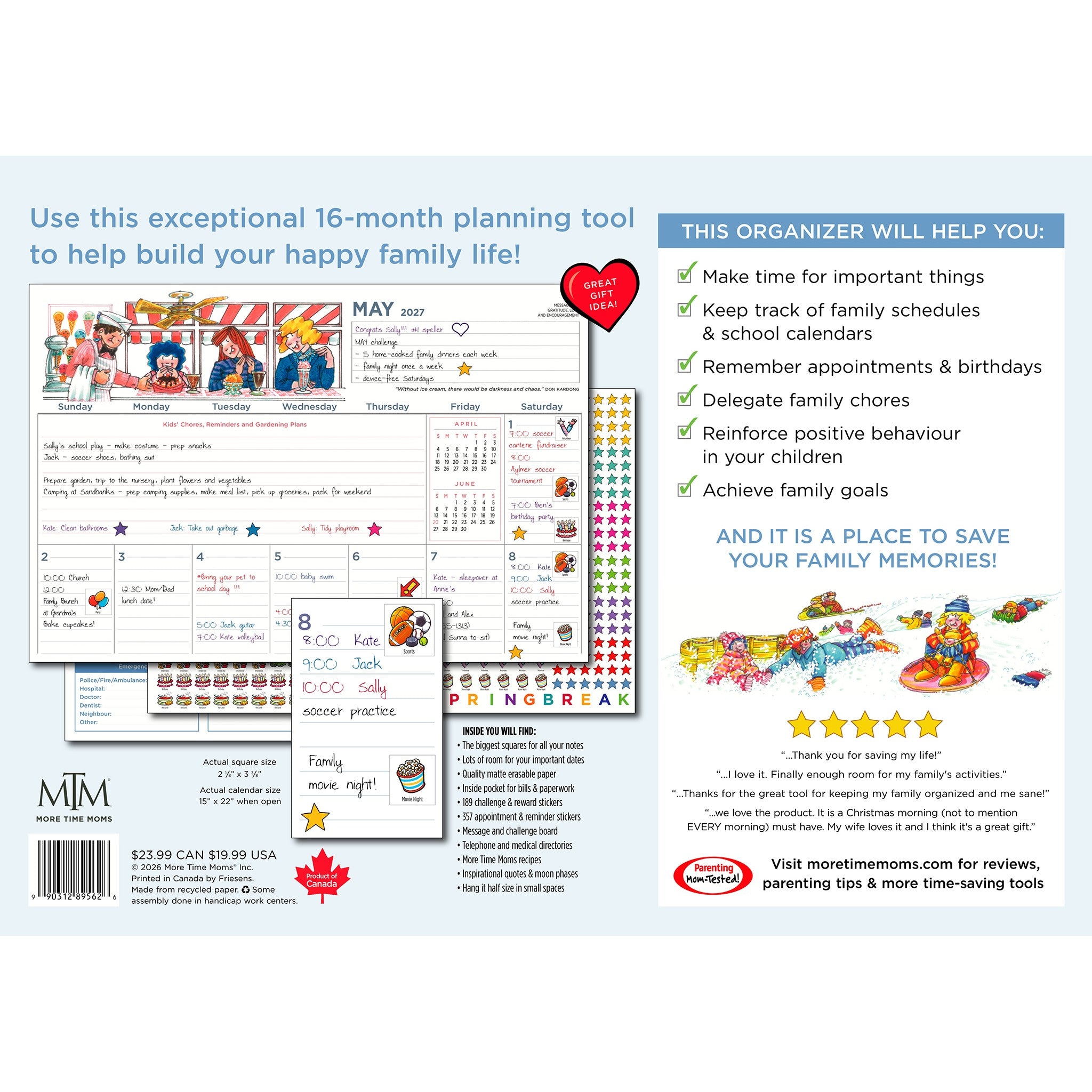 Family Organizer 2026-2027 Wall Calendar
