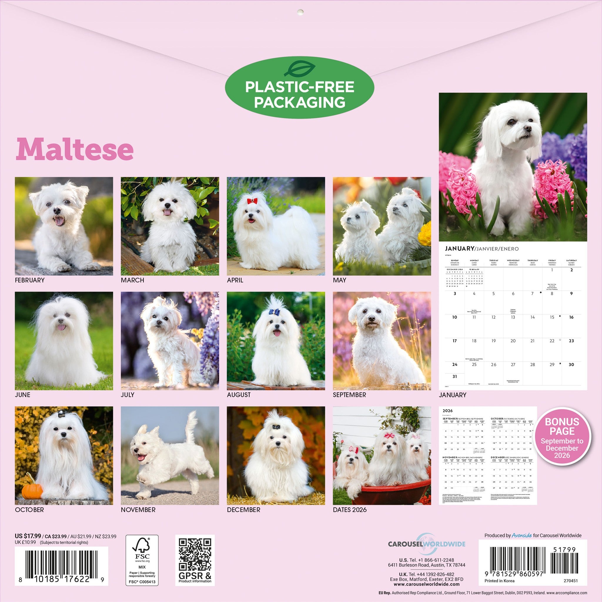 Calendrier mural Maltais 2027