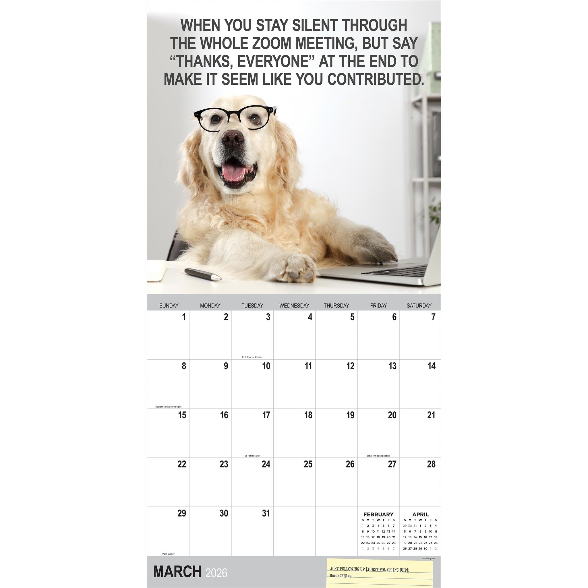 Calendrier mural Desk Dogs 2026