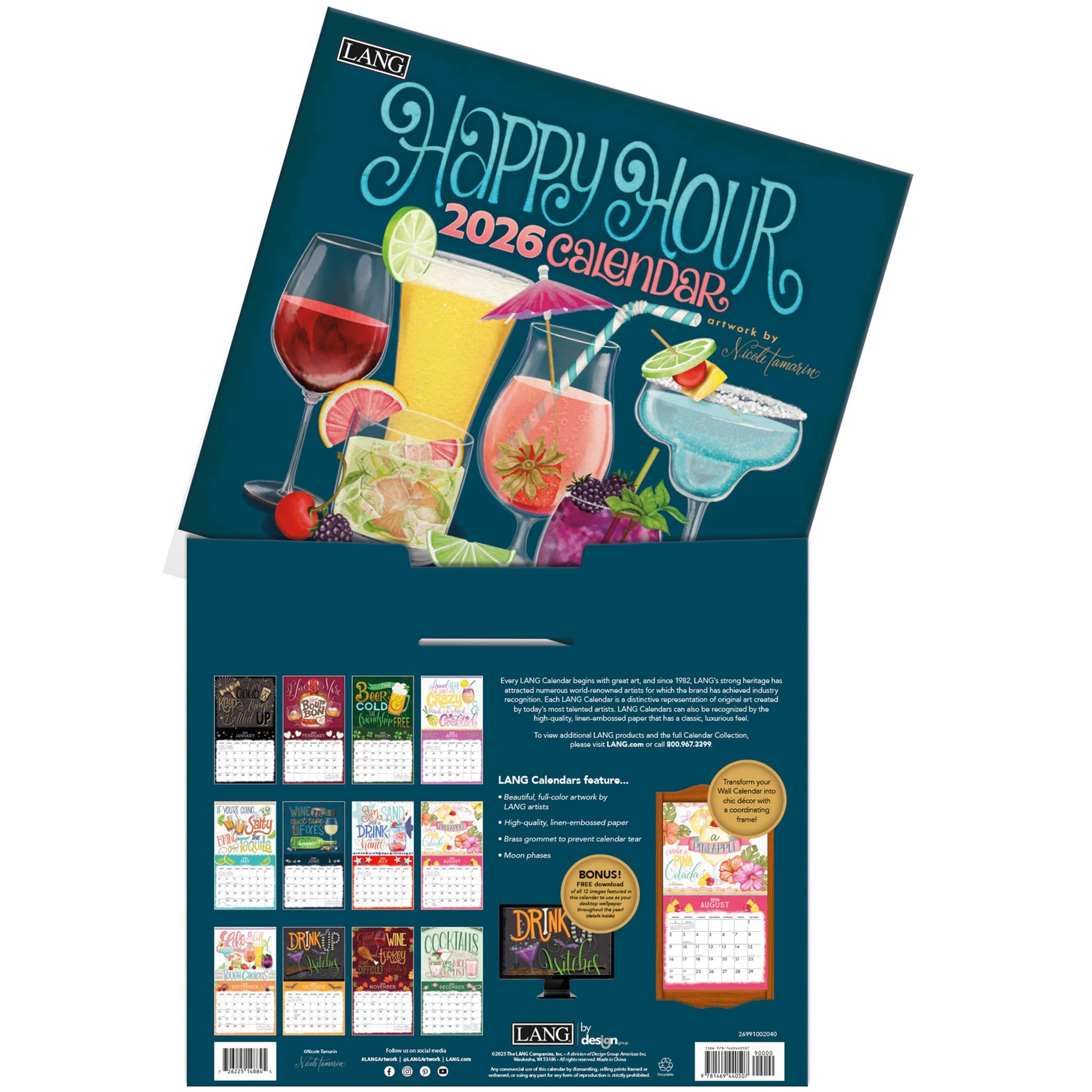 Calendrier mural de luxe Happy Hour 2026