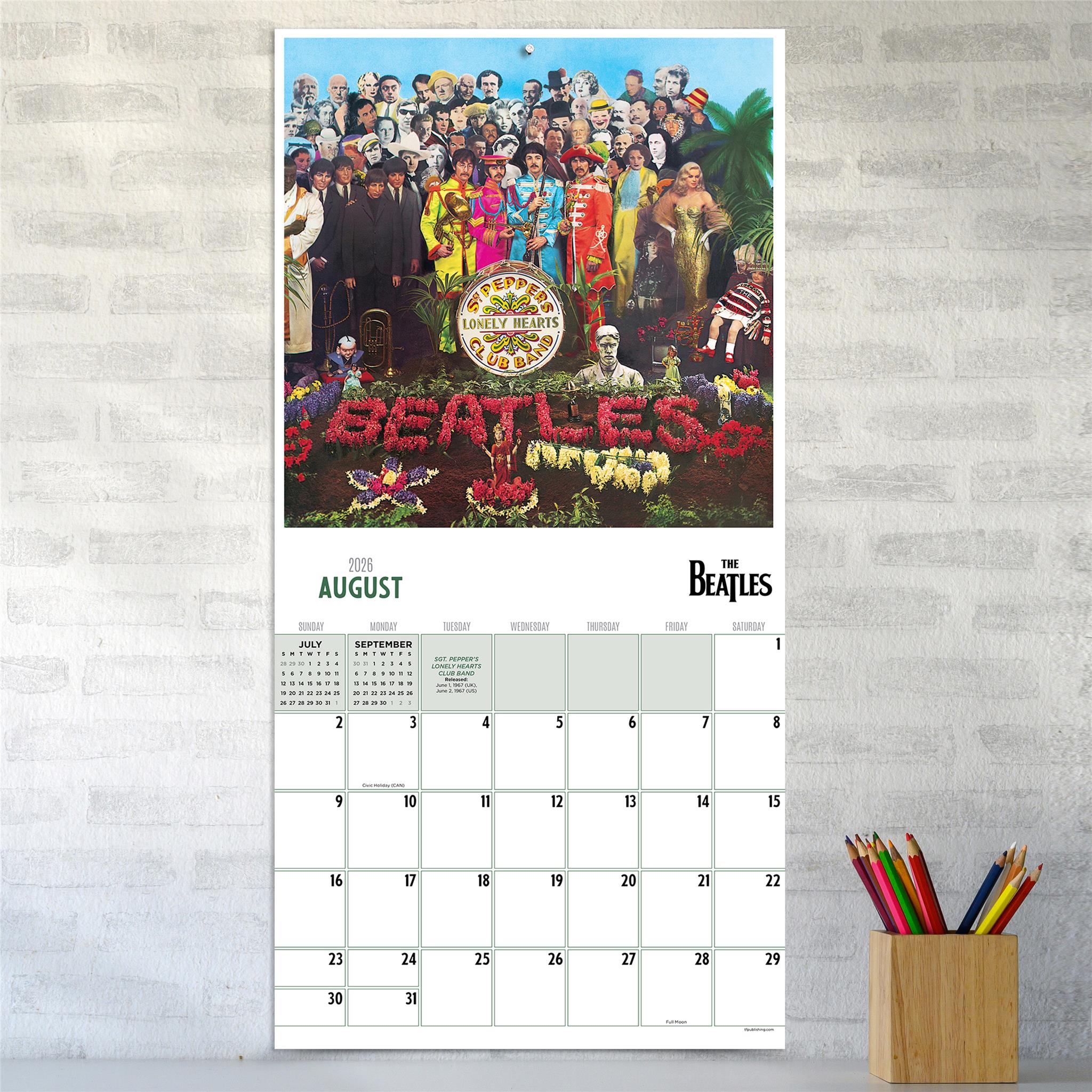 Calendrier mural Beatles 2026