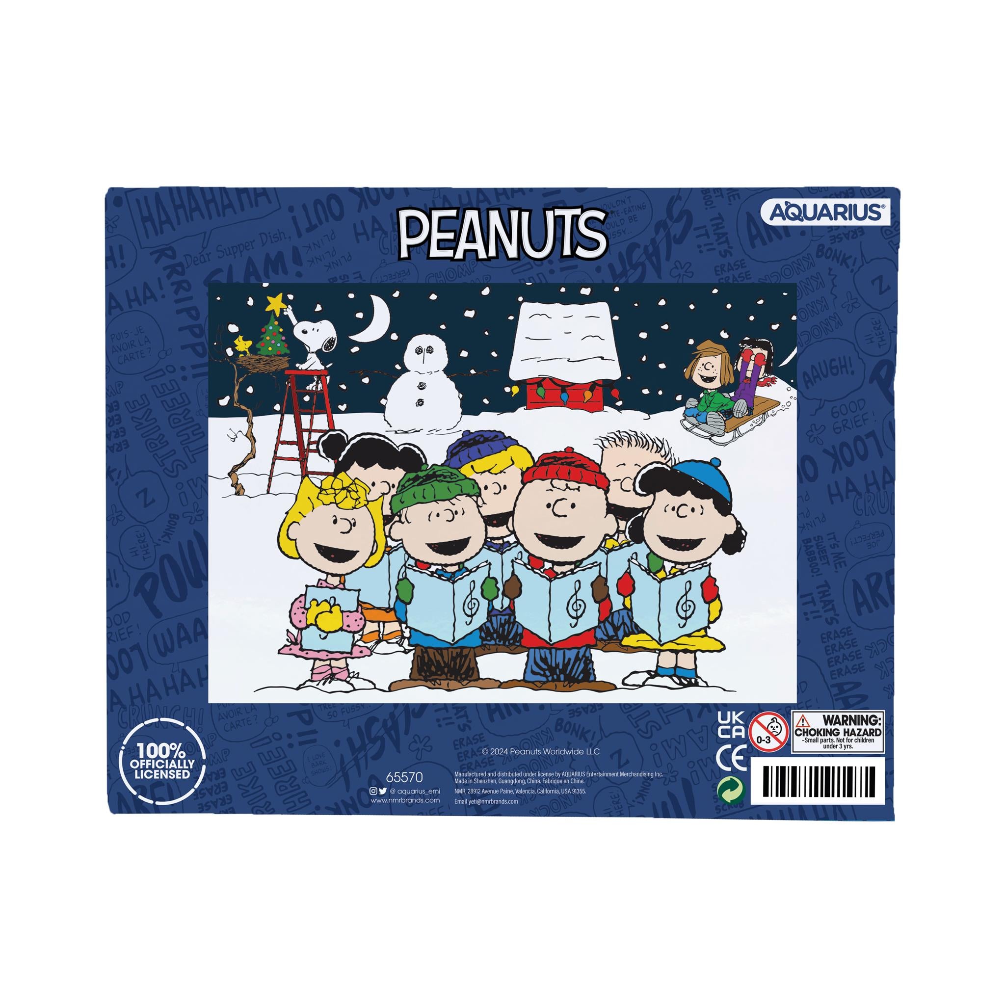 Puzzle de 1000 pièces Peanuts chantant des hymnes, neige scintillante