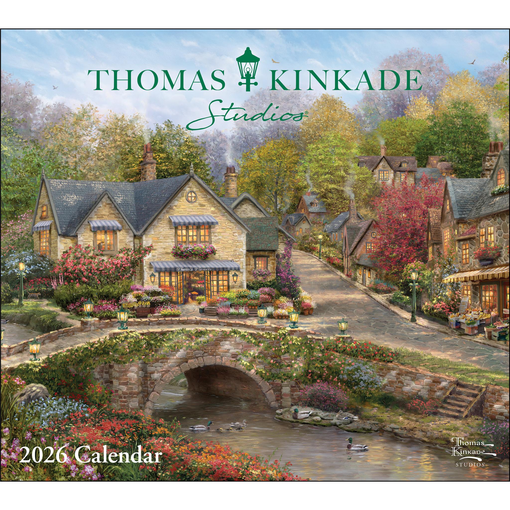 Calendrier mural de luxe 2026 de Thomas Kinkade Studios