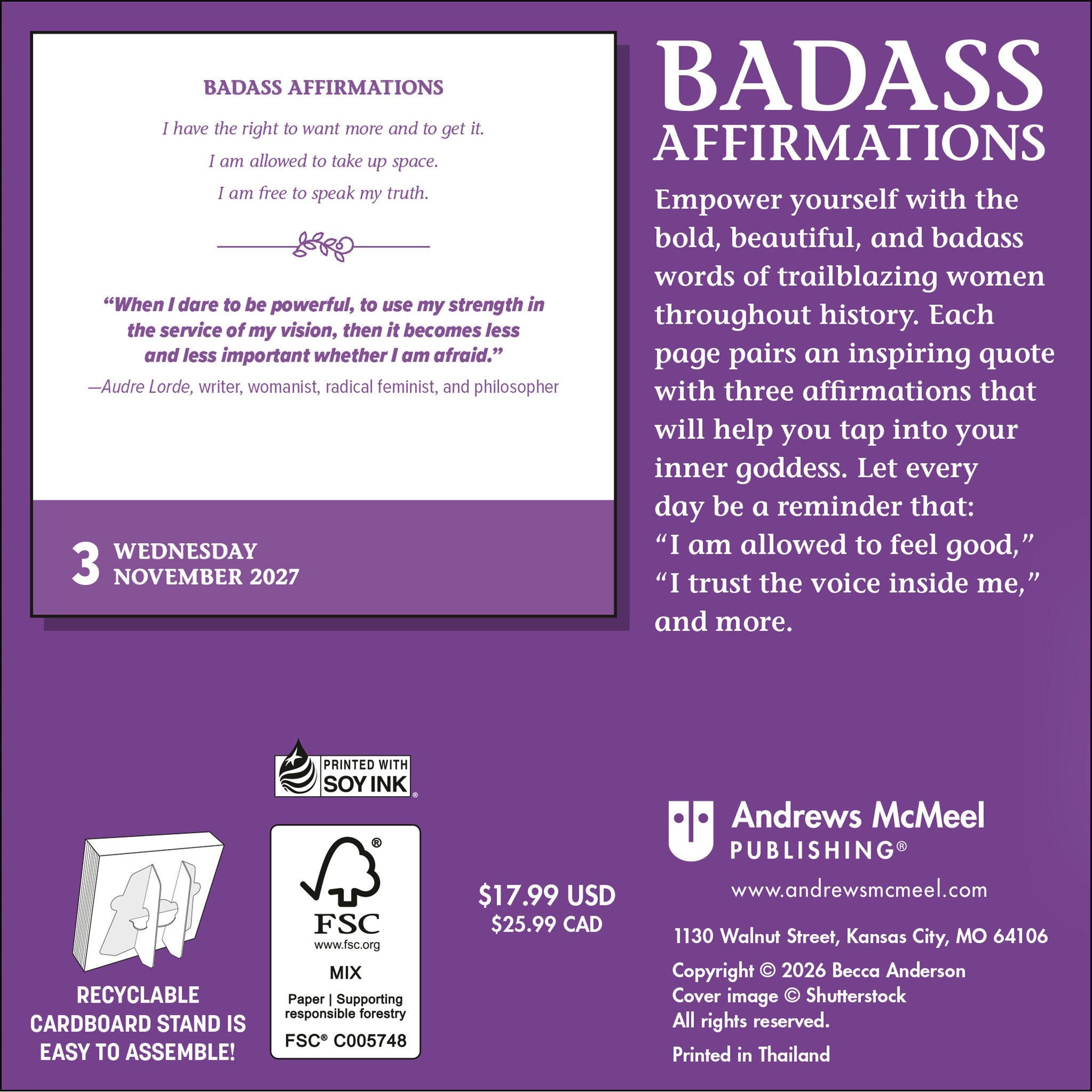 Calendrier de bureau 2027 « Badass Affirmations » - En ligne uniquement